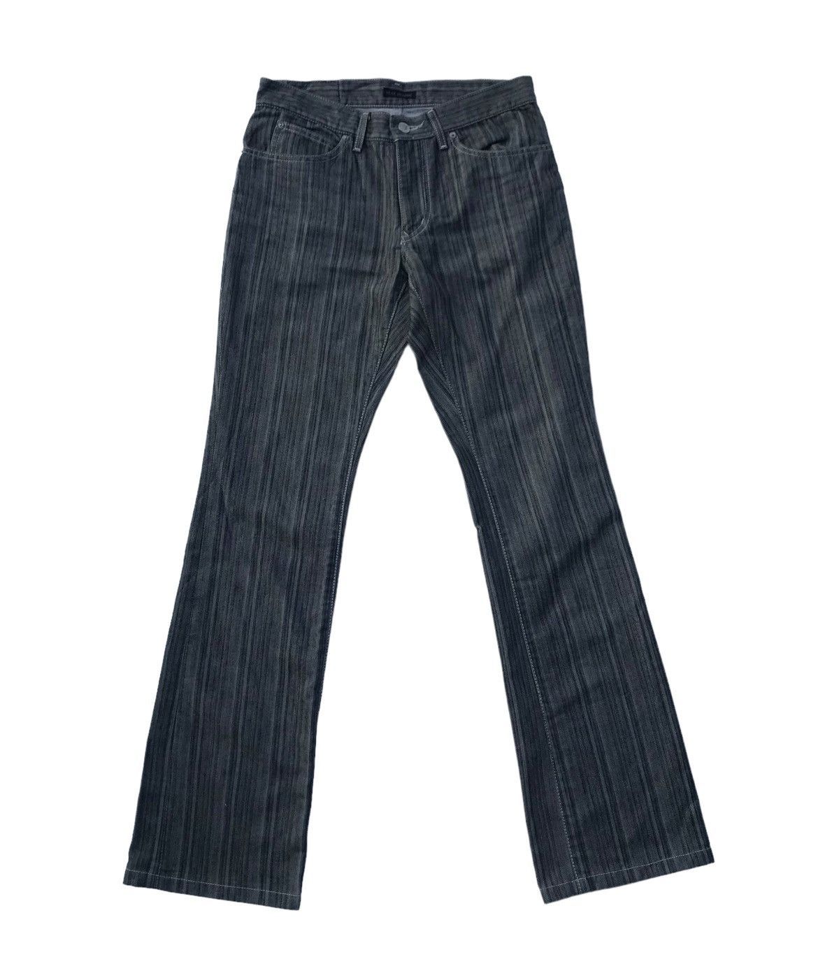 Tete Homme Tete Homme Japan Designer Stripe Bell Bottom Denim Pants Size US 29 - 1 Thumbnail