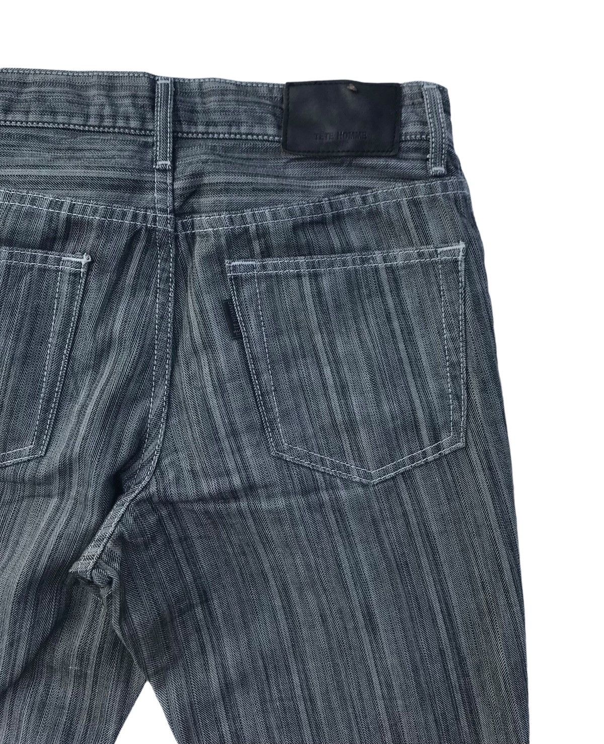 Tete Homme Tete Homme Japan Designer Stripe Bell Bottom Denim Pants Size US 29 - 7 Thumbnail