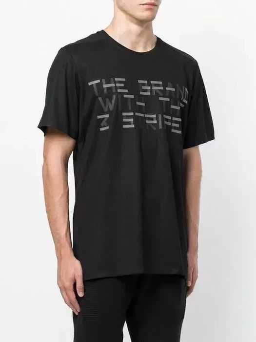 image of Adidas x Y 3 Black ''the Brand With The 3 Stripes'' T-Shirt, Men's (Size 2XL)