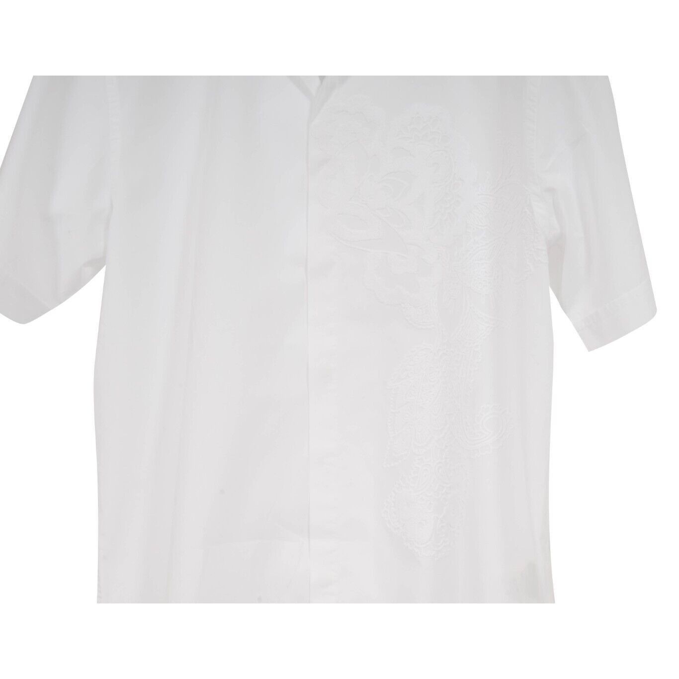 Fendi White Embroidered Floral Button Down Bowling Shirt 39 Size US M / EU 48-50 / 2 - 4 Thumbnail
