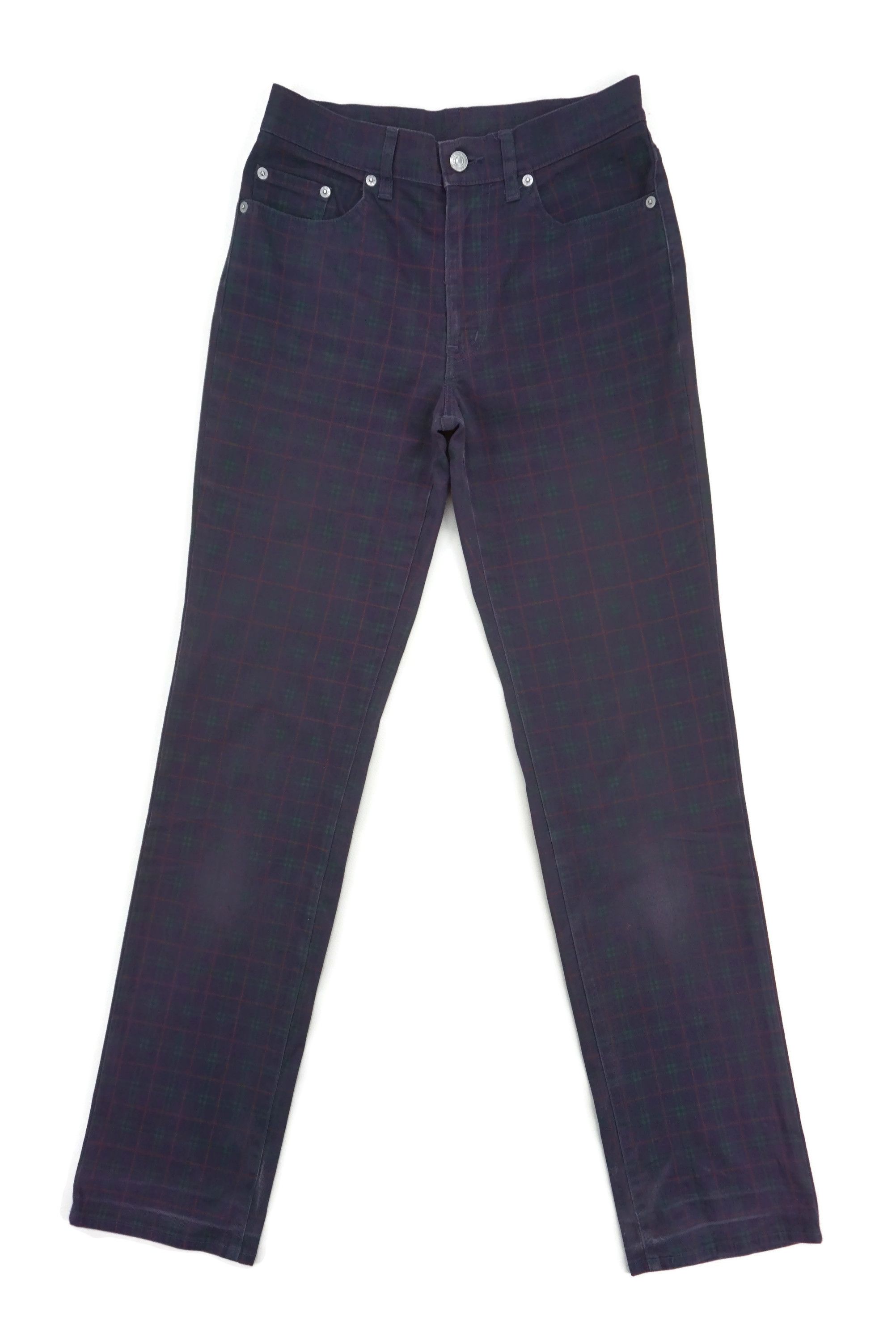image of Rodeo x Workers Domingo Tartan Denim Pants Punk Plaid Pants Japan Made in Blue Green, Women's (Size