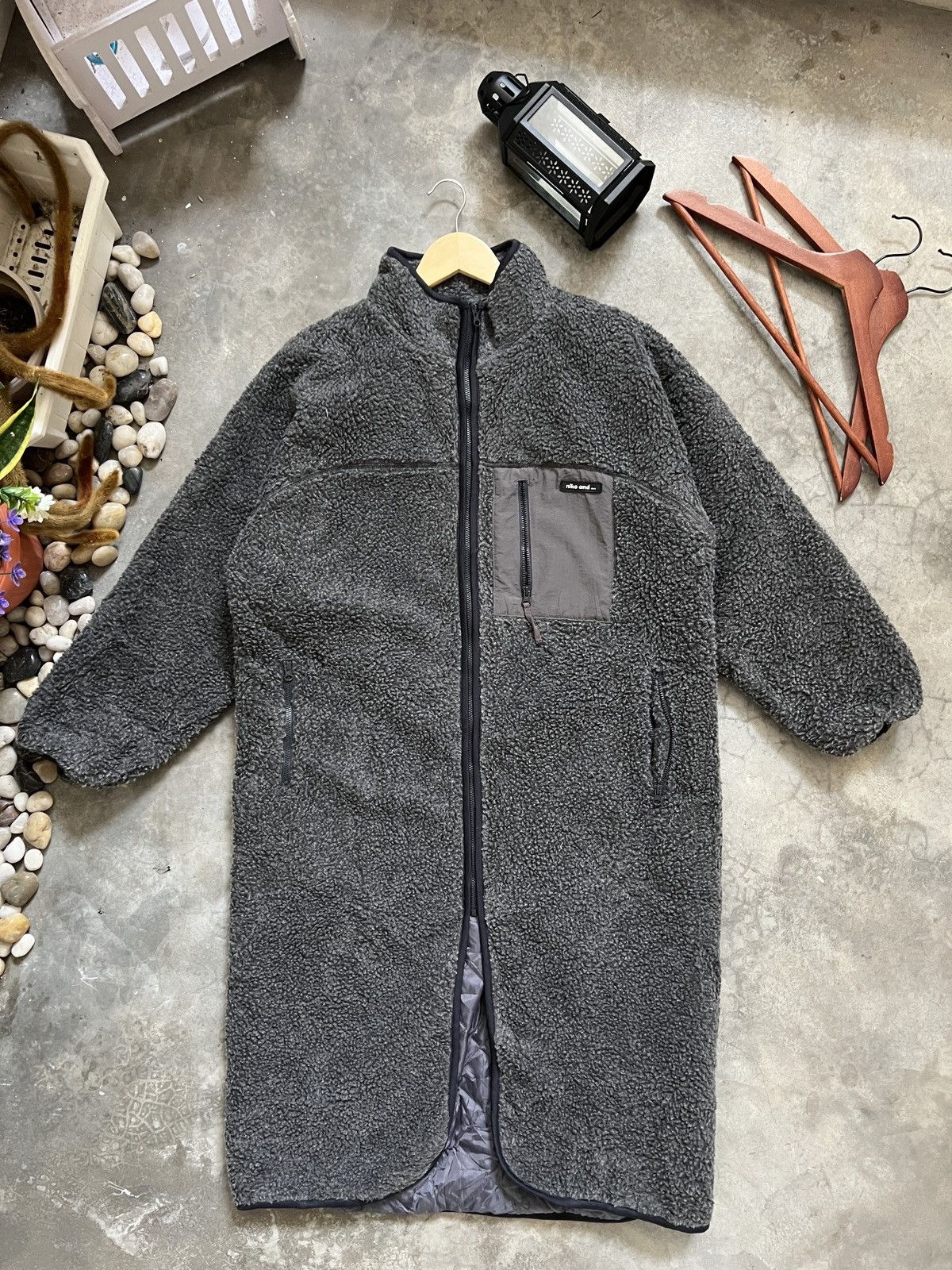 Japanese Sherpa Zipper Up Long Jacket