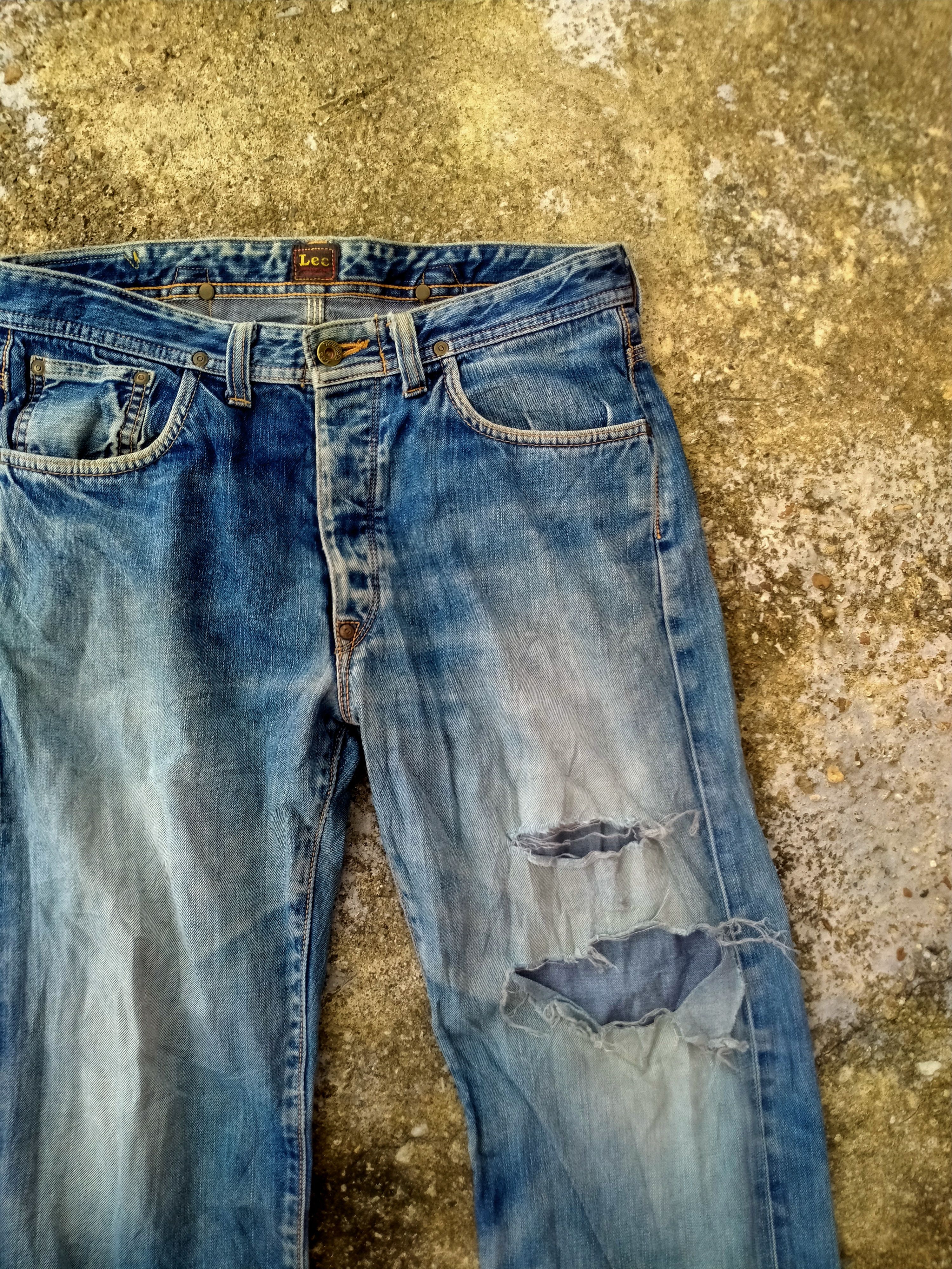 Japanese Brand DISTRESSED LEE COWBOY BUNKLE SELVEDGE DENIM Size US 34 / EU 50 - 2 Thumbnail