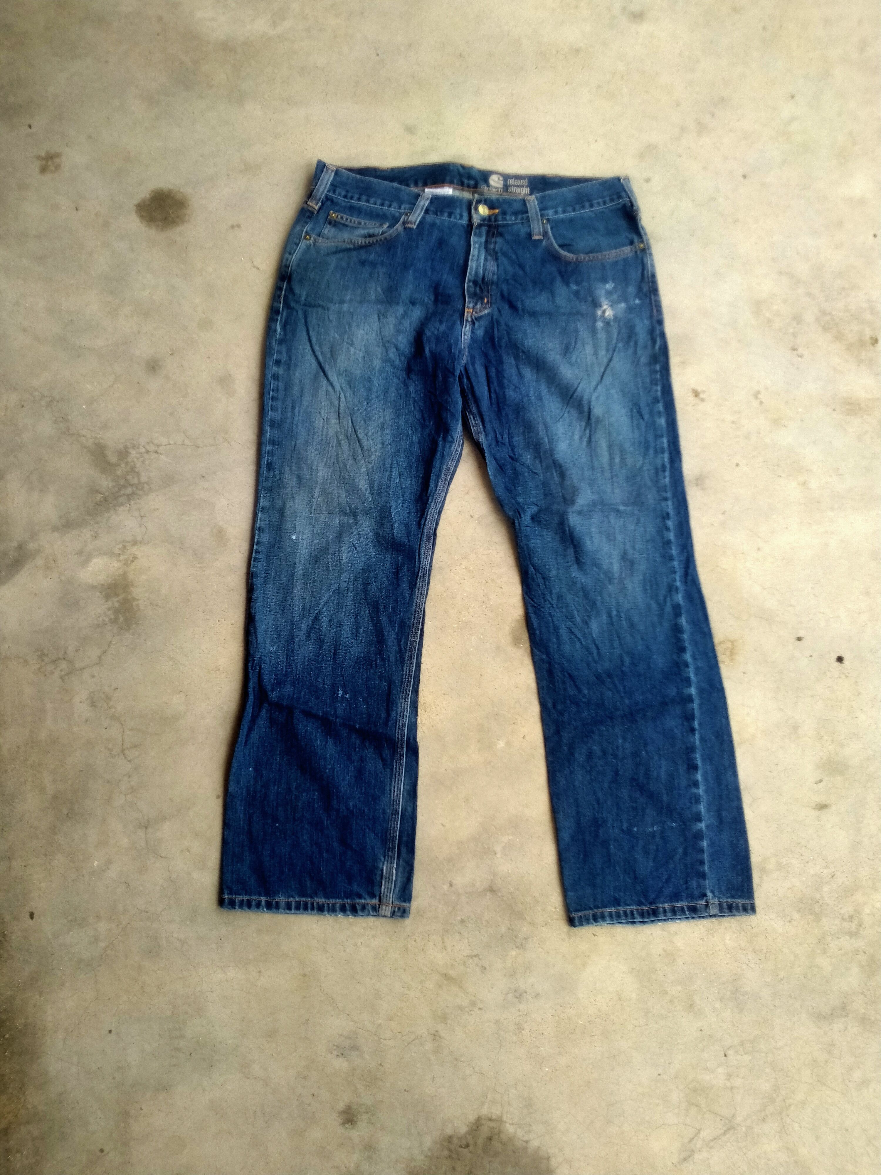 Carhartt DISTRESSED CARHARTT STRAIGHT CUT DENIM Size US 36 / EU 52 - 1 Thumbnail