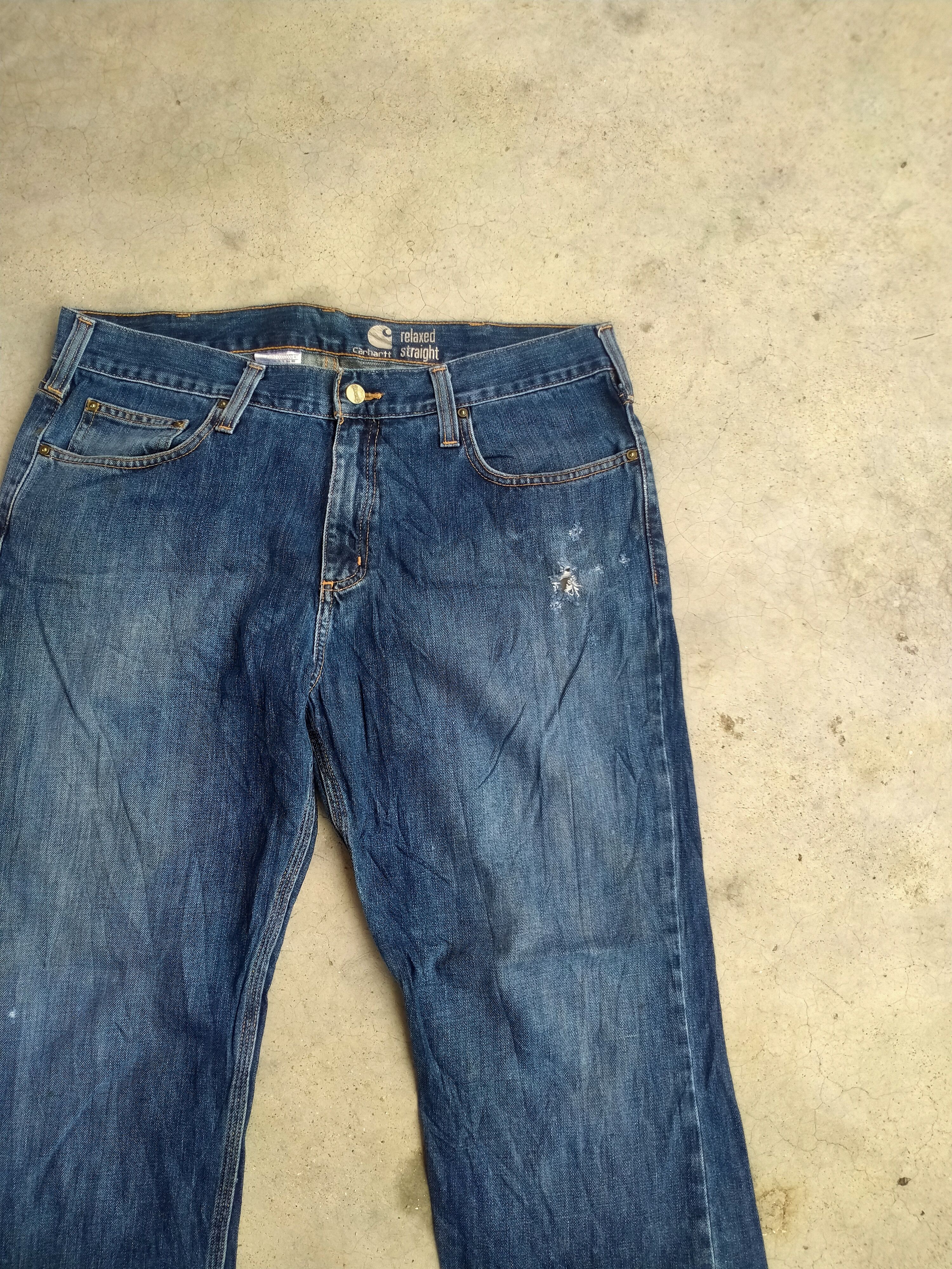 Carhartt DISTRESSED CARHARTT STRAIGHT CUT DENIM Size US 36 / EU 52 - 2 Thumbnail