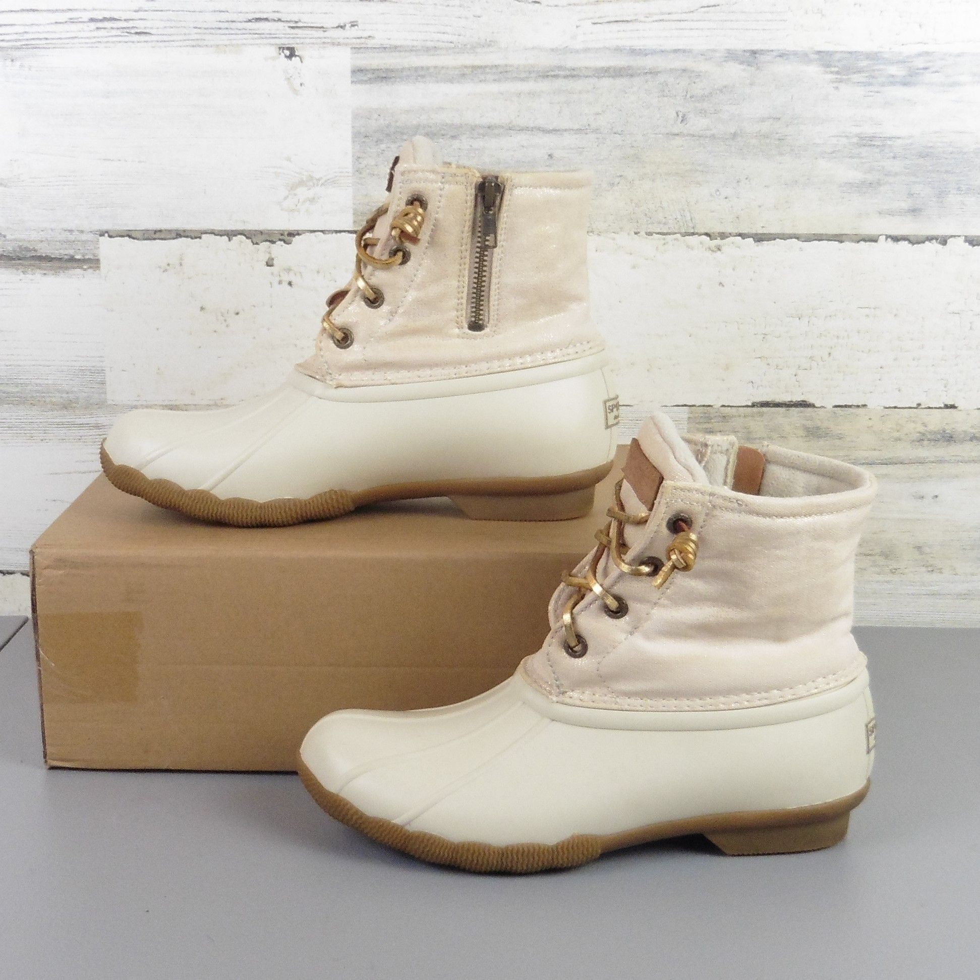 sperry cream duck boots