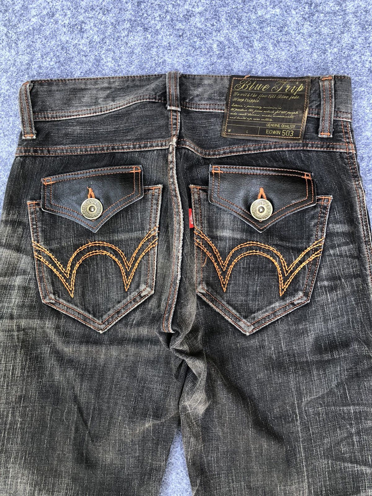 Edwin Rare🔥Japanese Edwin 503 Blue Trip Denim Jeans Size US 31 - 6 Thumbnail