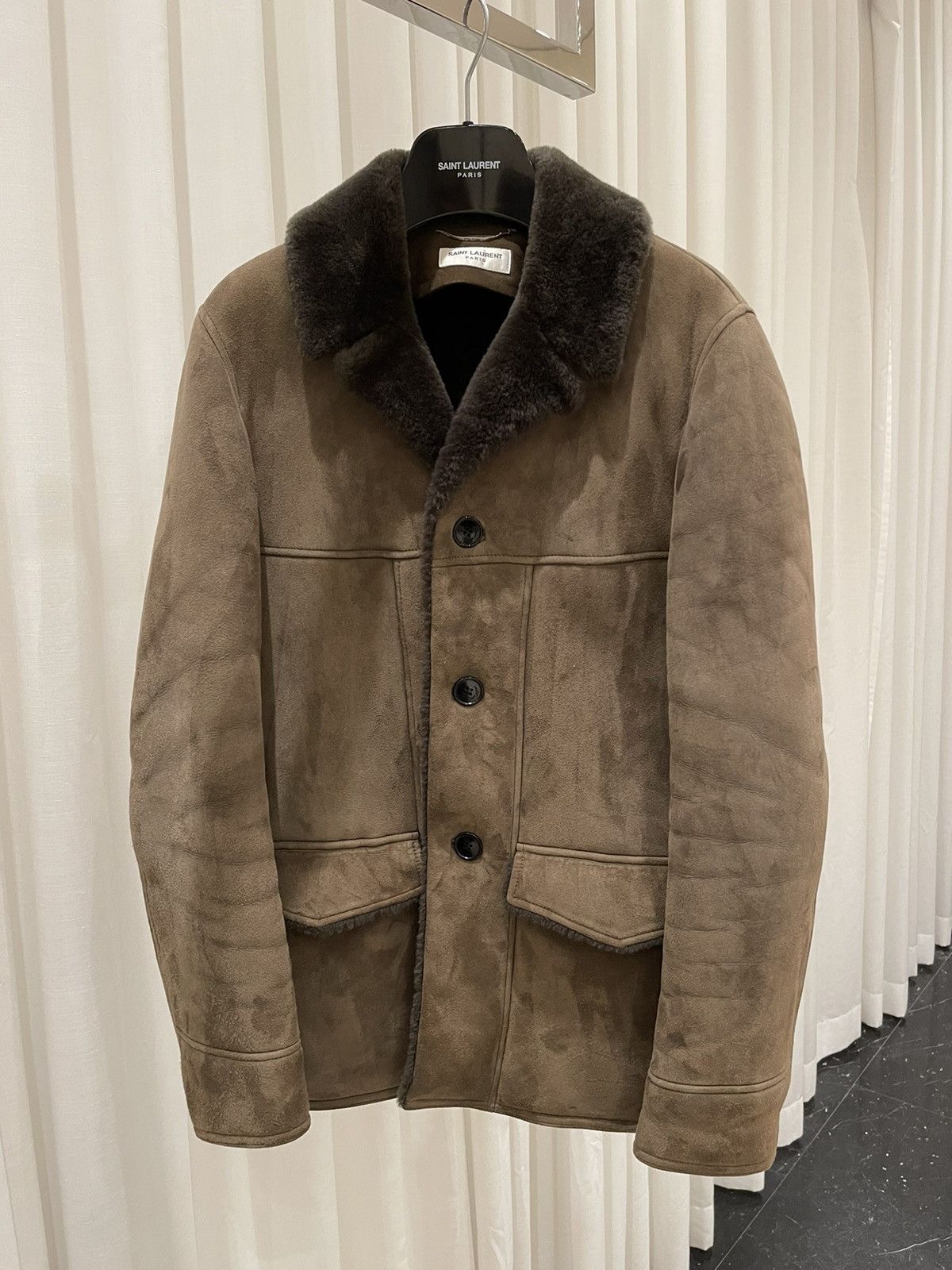 Hedi Slimane × Saint Laurent Paris FW 2013 shearling coat Size US M / EU 48-50 / 2 - 1 Thumbnail
