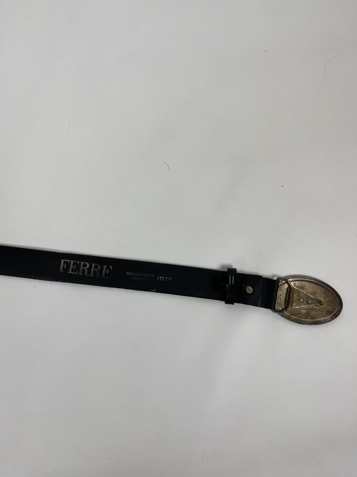 Ferre Ferre Gianfranco black leather steel belt size 110 cm Size ONE SIZE - 7 Thumbnail