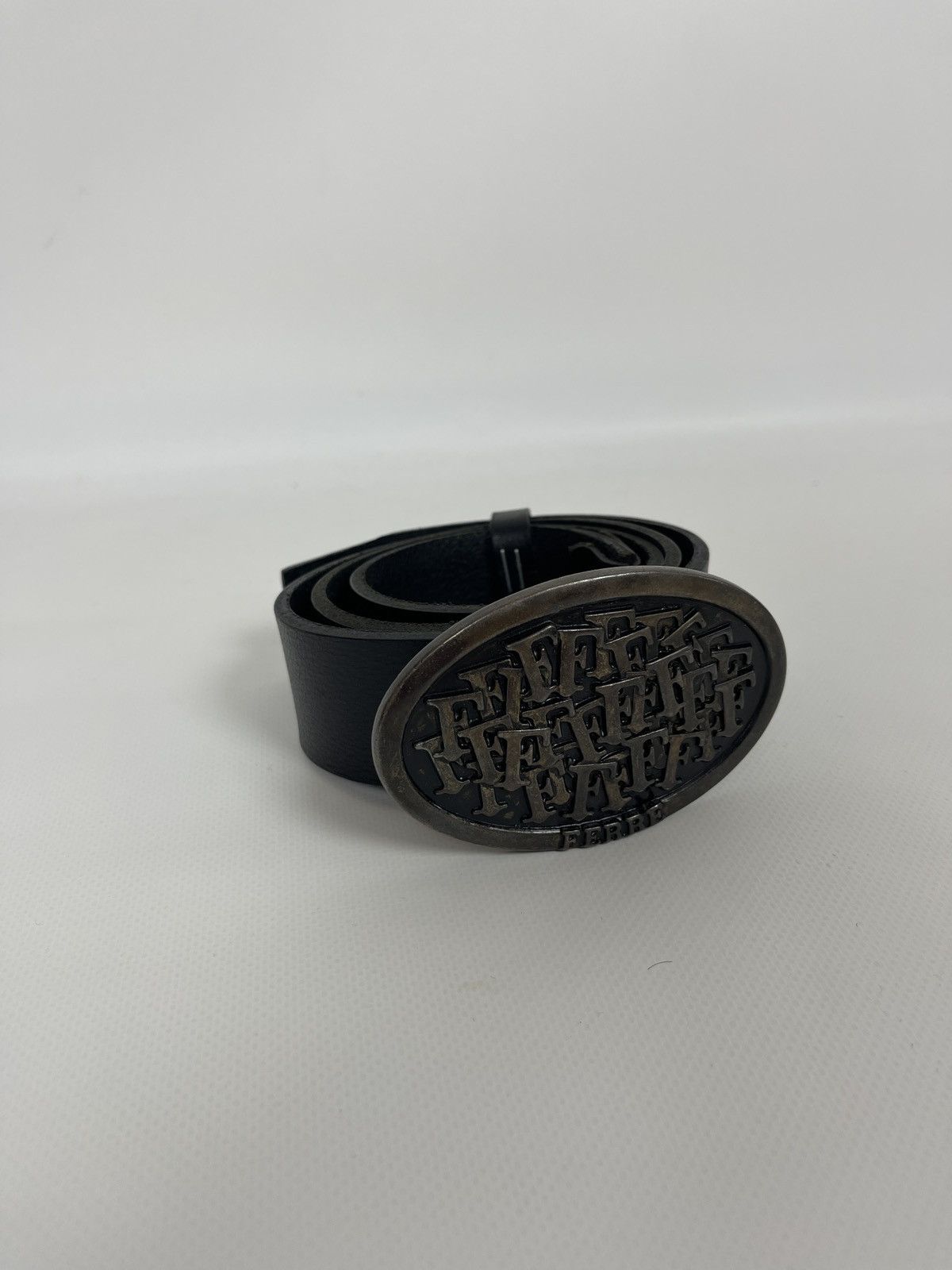 Ferre Ferre Gianfranco black leather steel belt size 110 cm Size ONE SIZE - 2 Thumbnail