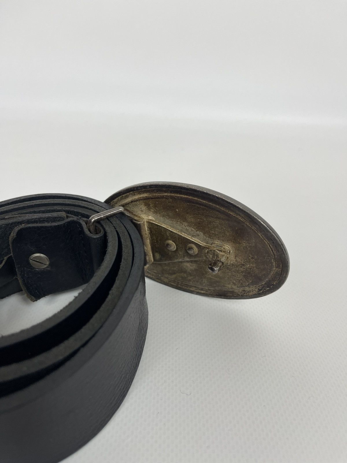 Ferre Ferre Gianfranco black leather steel belt size 110 cm Size ONE SIZE - 3 Thumbnail