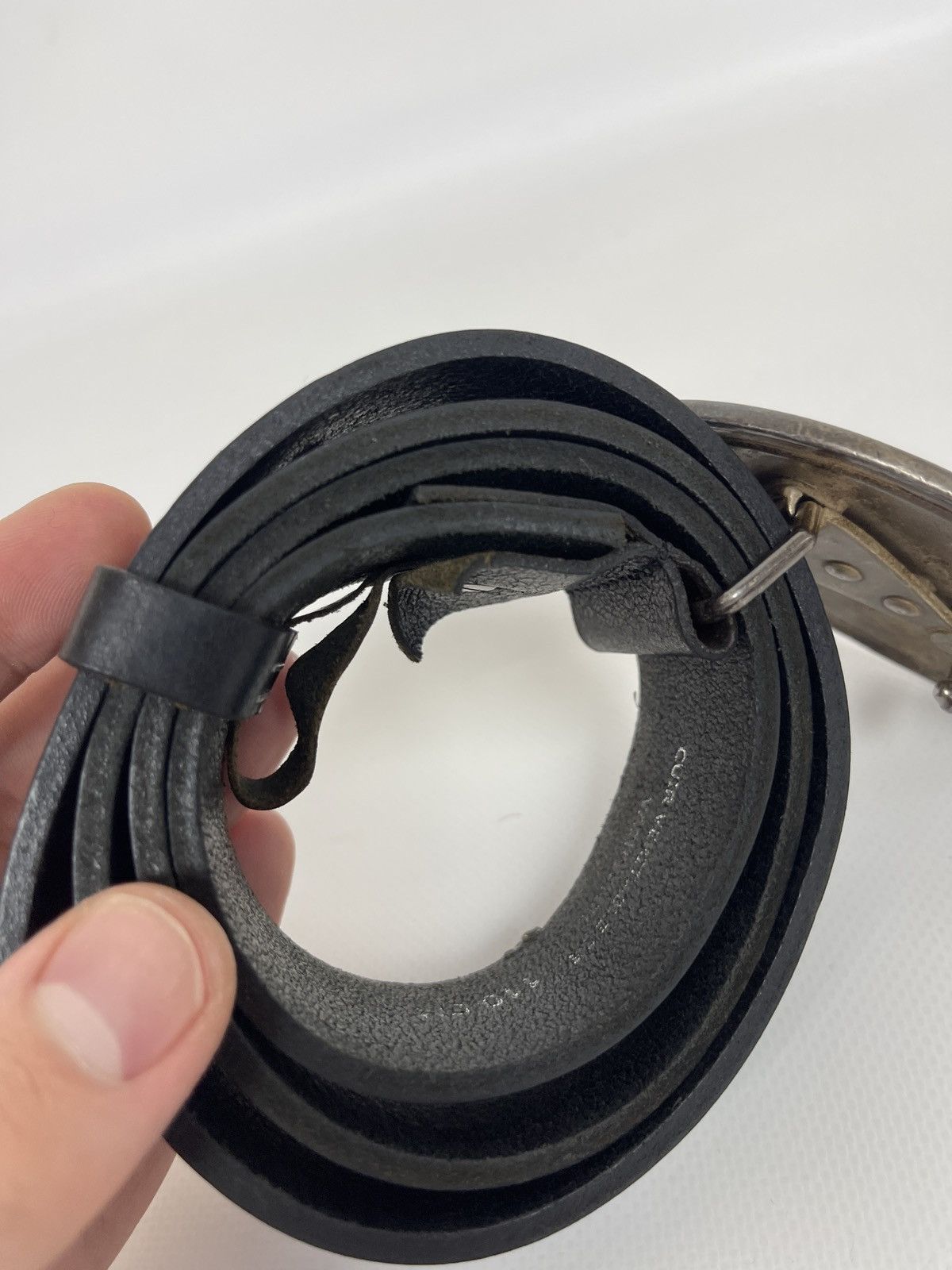Ferre Ferre Gianfranco black leather steel belt size 110 cm Size ONE SIZE - 4 Thumbnail