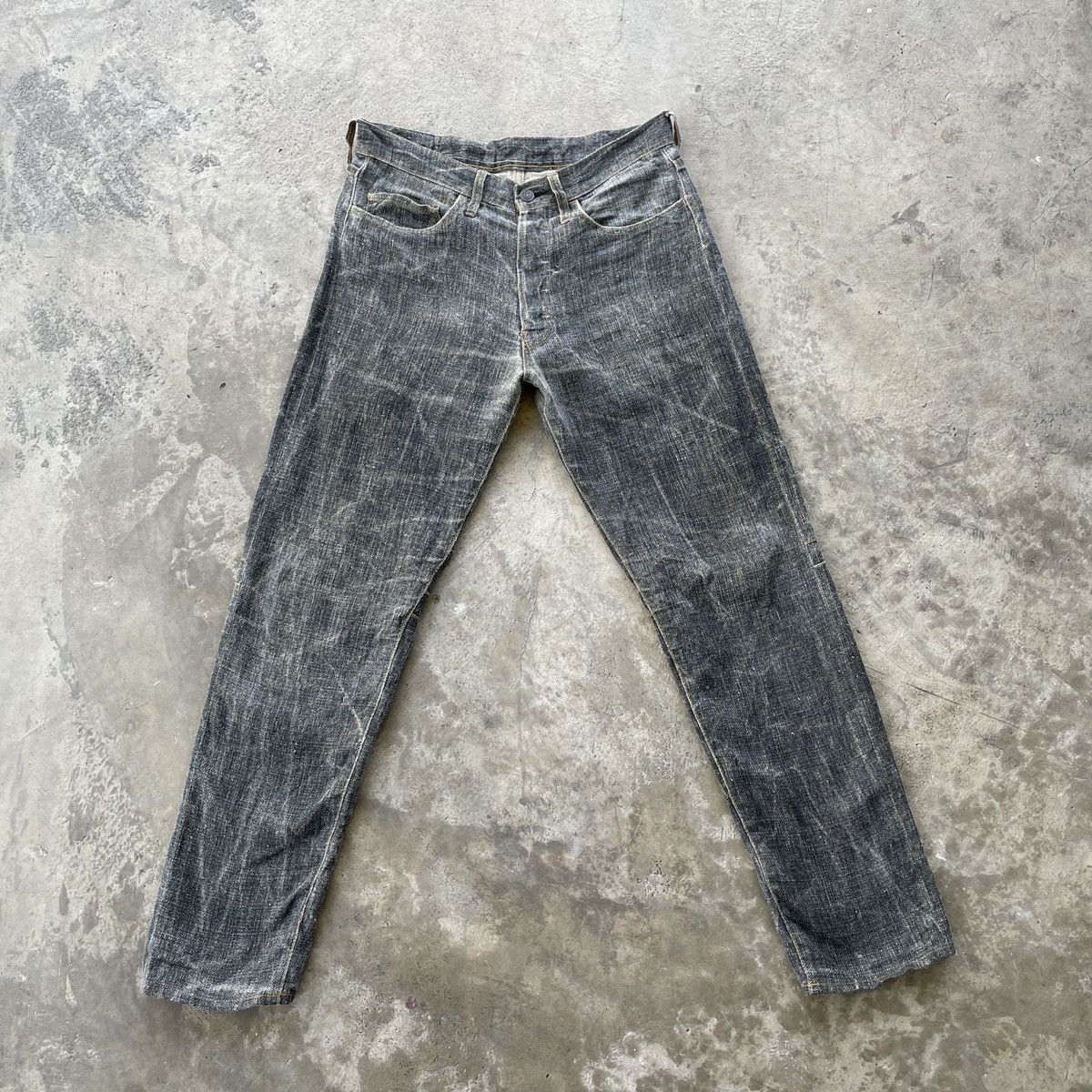 image of Vintage Yohji Yamamoto Signature Faded Jeans Pants W31 in Faded Black, Men's