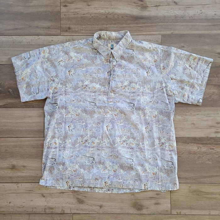 Vintage Kahala Hawaiian Shirt Red Blue Sword Fish Reverse Print Aloha ...