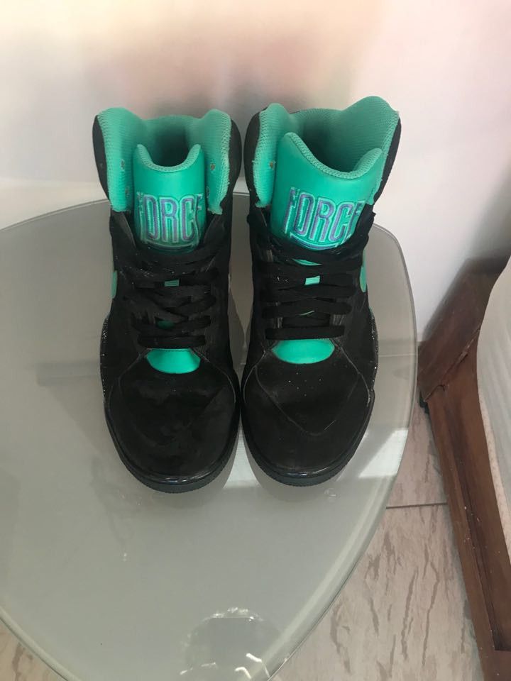 NIKE AIR FORCE 180 MID BLACK ATOMIC TEAL