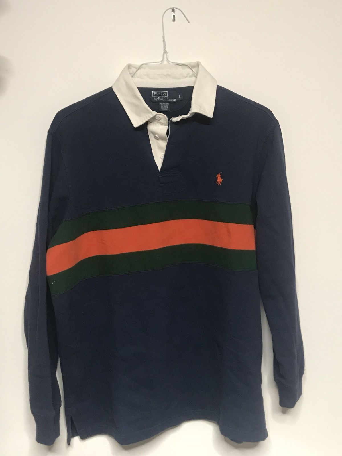 Polo Ralph Lauren Rugby Shirt Blue Green Orange | Grailed