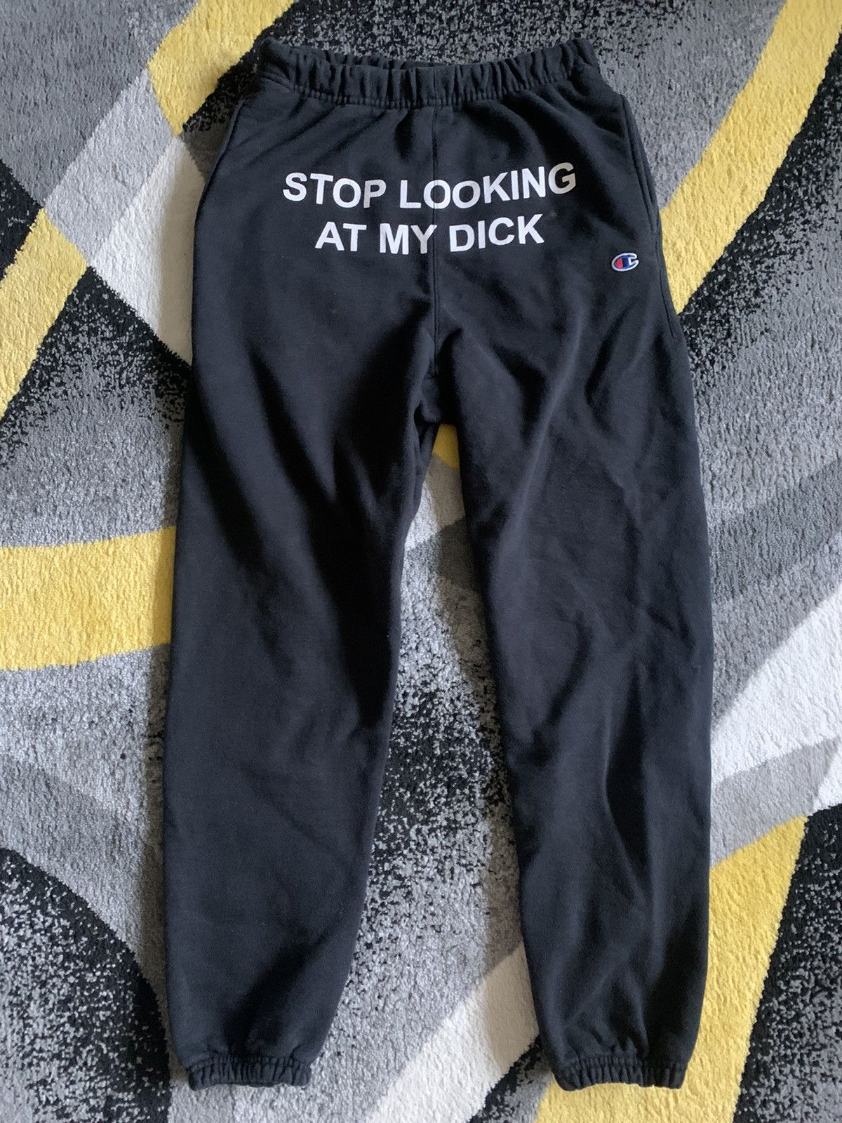 Champion sweatpants stop looking at my on sale