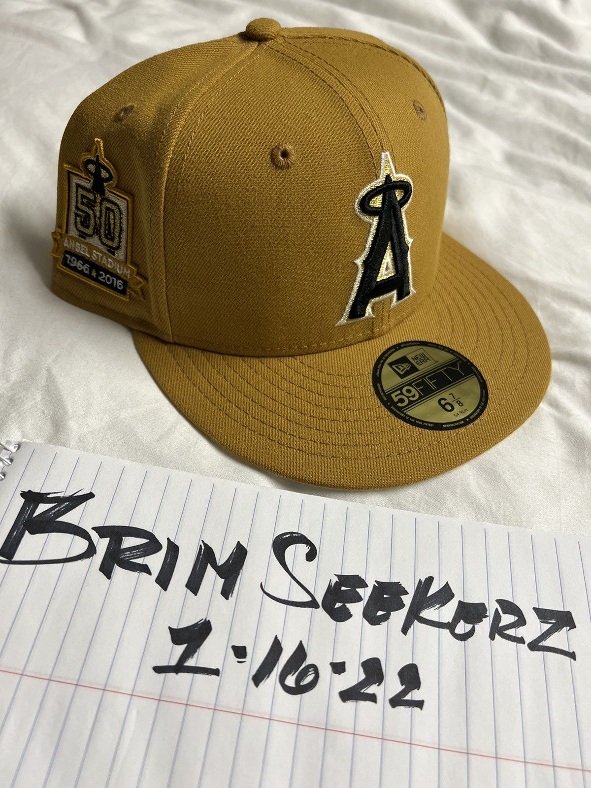 New Era Exclusive Anaheim Angels Fitted Brown Tan Angela 6 7/8 Size ONE SIZE - 6 Thumbnail