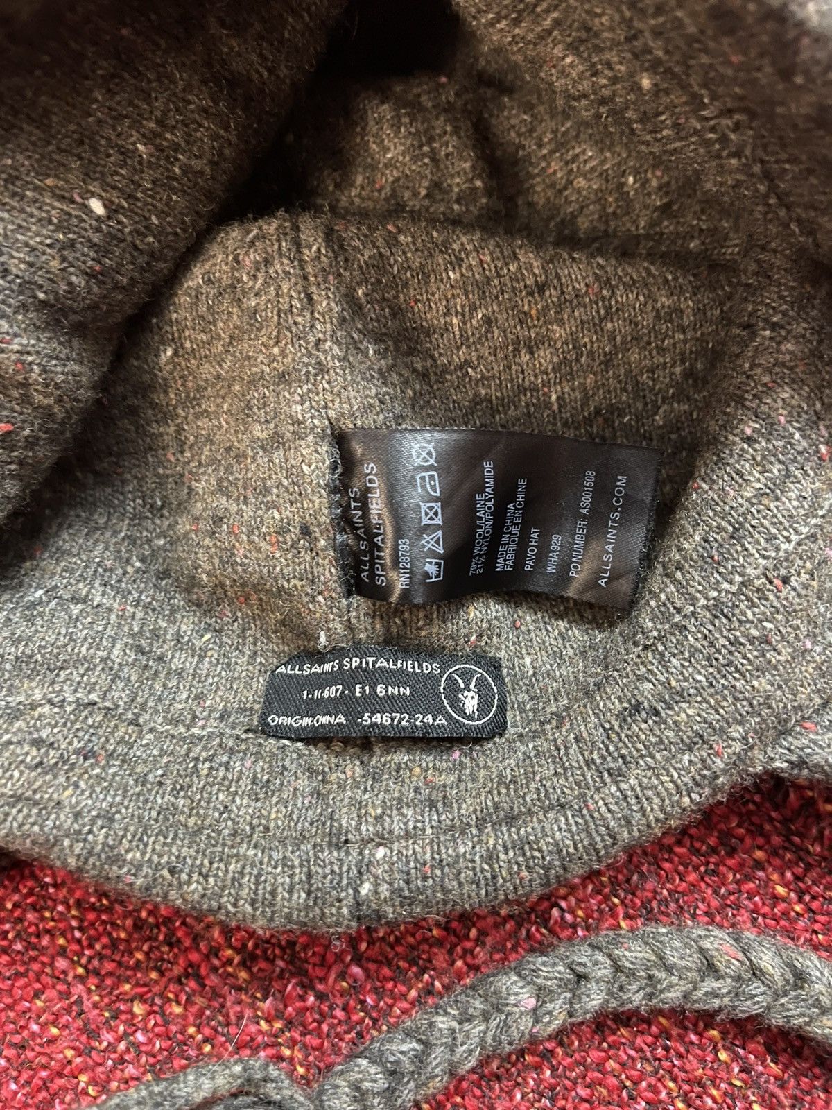 Allsaints × Designer Allsaints avant garde trapper / checker beanie Viking style Size ONE SIZE - 5 Thumbnail