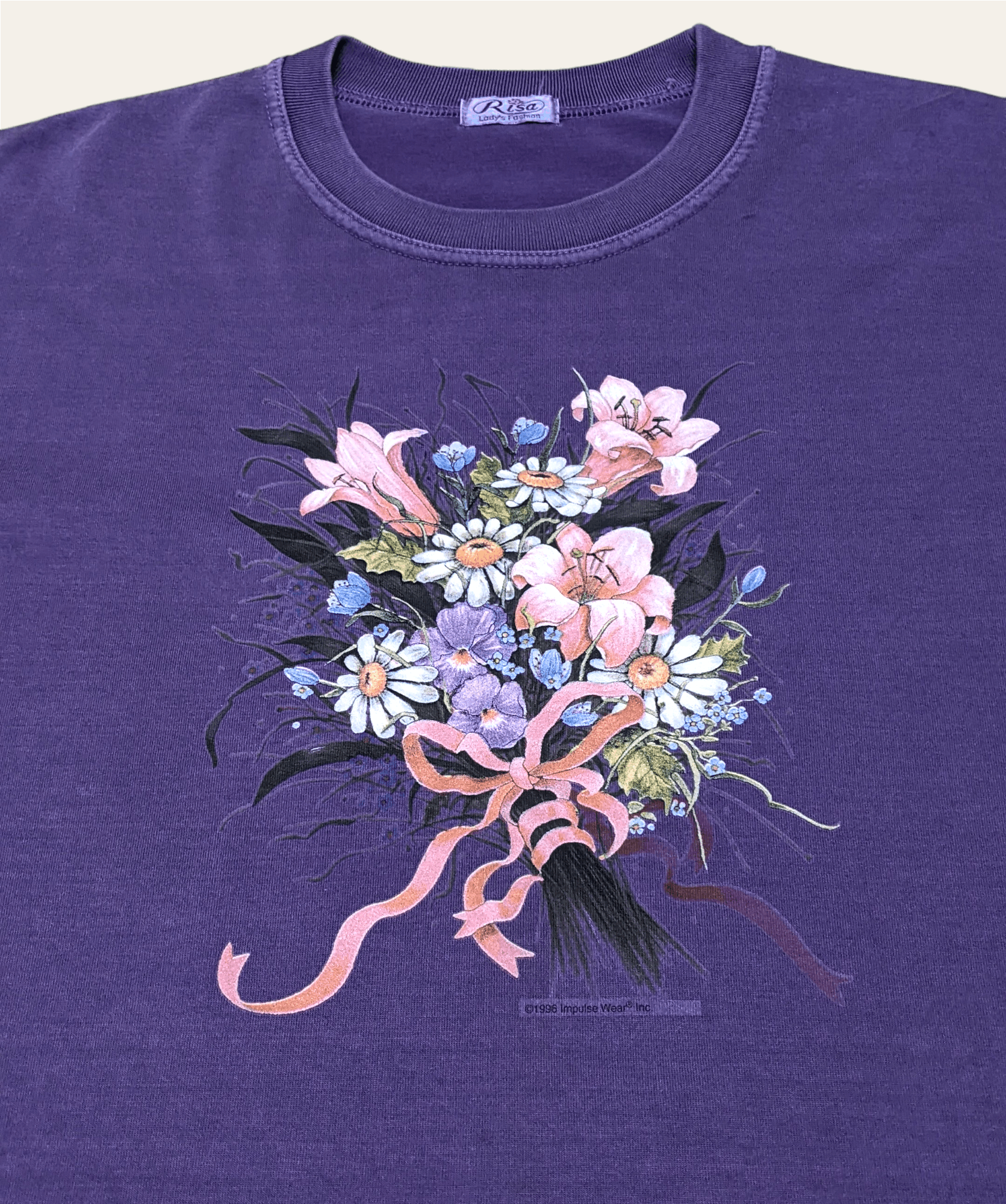 Habitat × Impulse × Vintage Vintage 90s Impulse Wear Flower Bouquet Art T shirt Size US M / EU 48-50 / 2 - 1 Thumbnail