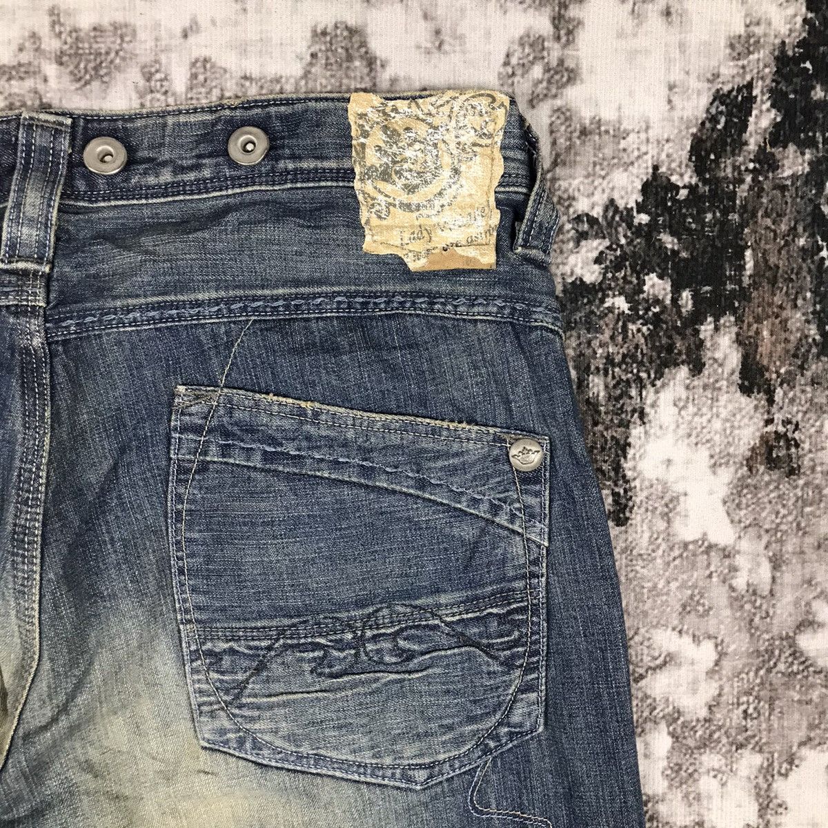 Japanese Brand × Vintage Vintage Brappers Suspender Loose Workwear Style Denim Jeans Size 29" - 10 Thumbnail