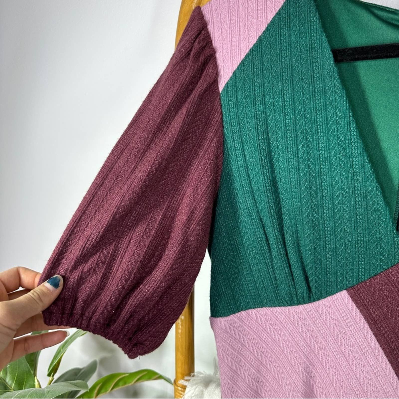 Anthropologie Hutch Purple and Green Sweater Dress sz L - joarbit.com