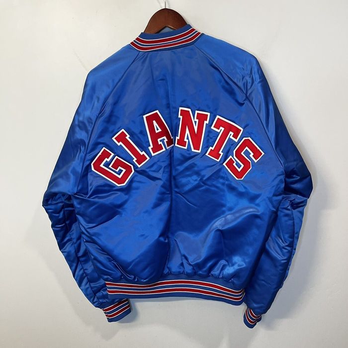 Vintage Chalk Line Vintage New York Giants Blue Satin Jacket L Grailed