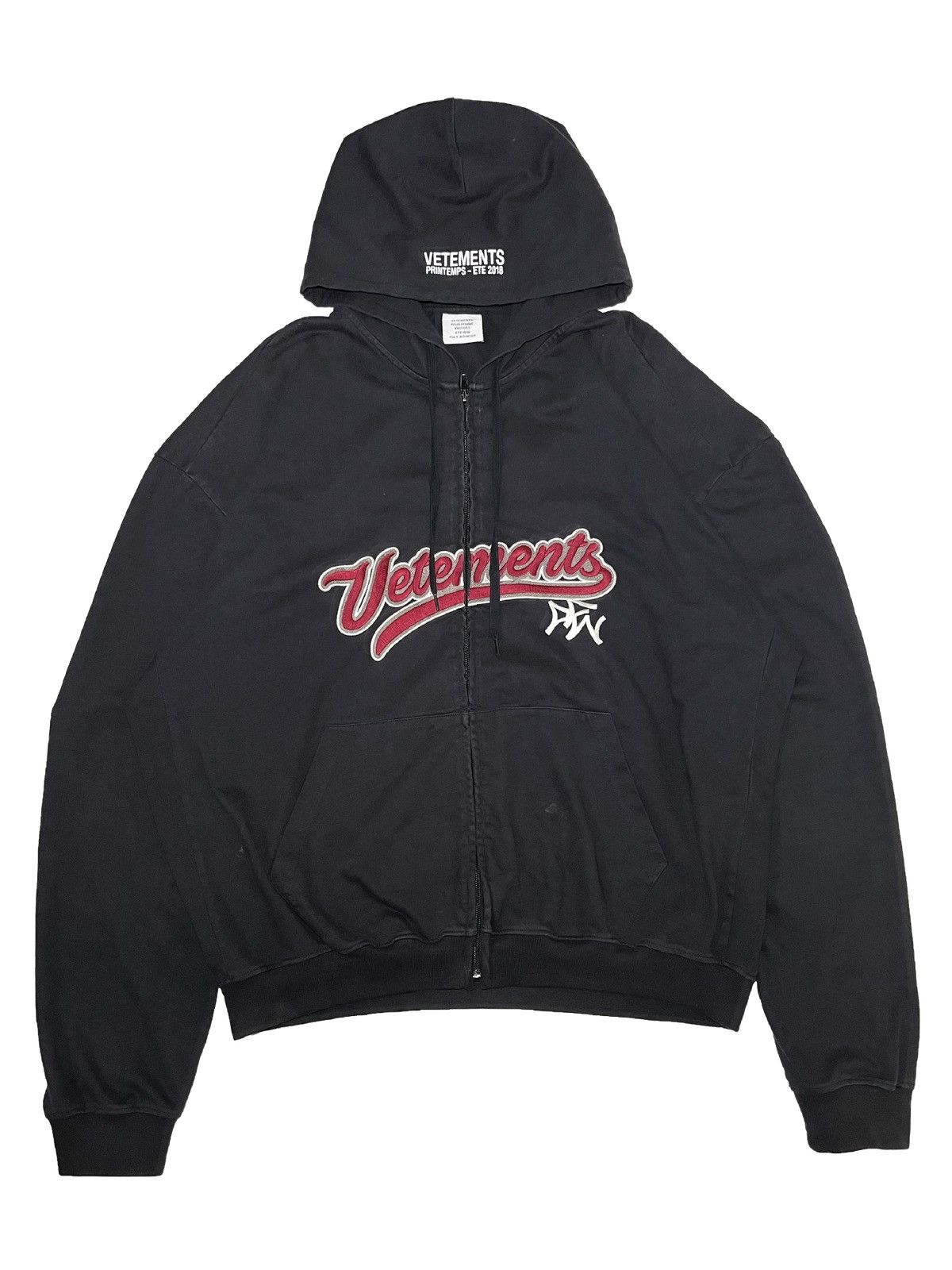 Vetements Vetements Bro Baseball Embroidered Logo Zip Hoodie M