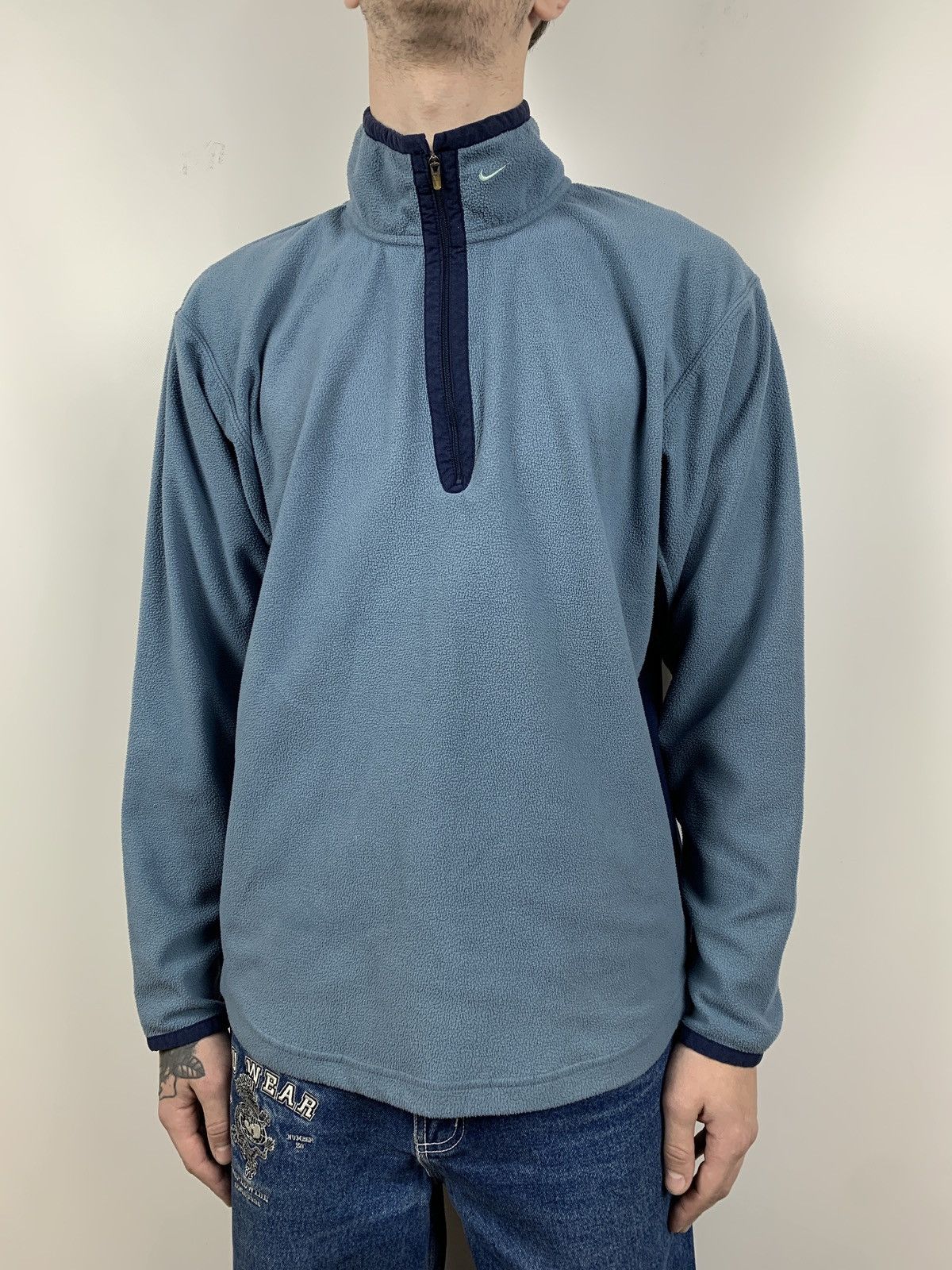 Nike 00s Vintage Nike Zip Half Neck Fleece Therma Fit Size US L / EU 52-54 / 3 - 1 Thumbnail