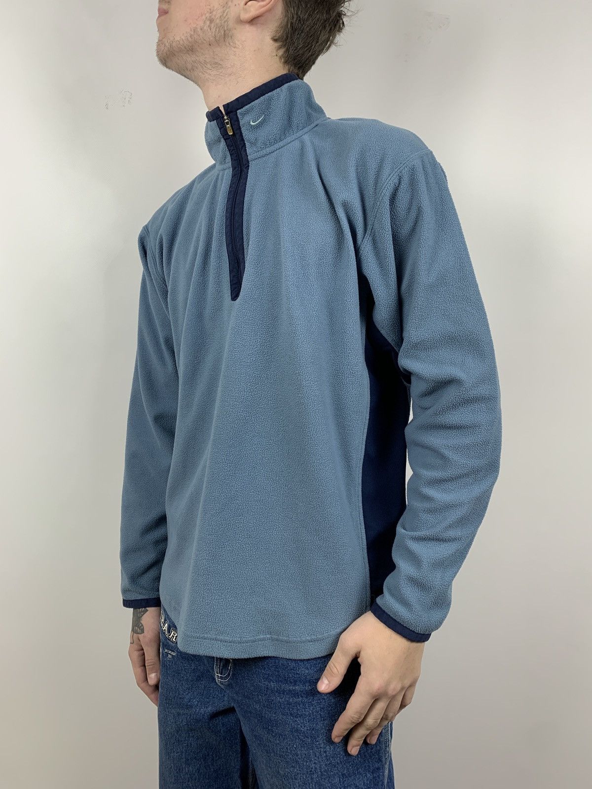 Nike 00s Vintage Nike Zip Half Neck Fleece Therma Fit Size US L / EU 52-54 / 3 - 2 Thumbnail