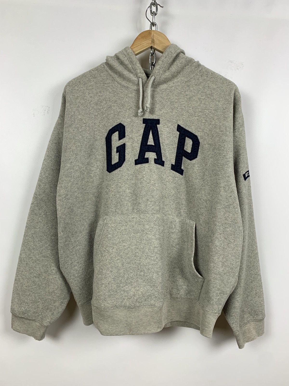 Gap Vintage GAP Oversized Big Logo Fleece Hoodie Made In Korea Size US S / EU 44-46 / 1 - 3 Thumbnail