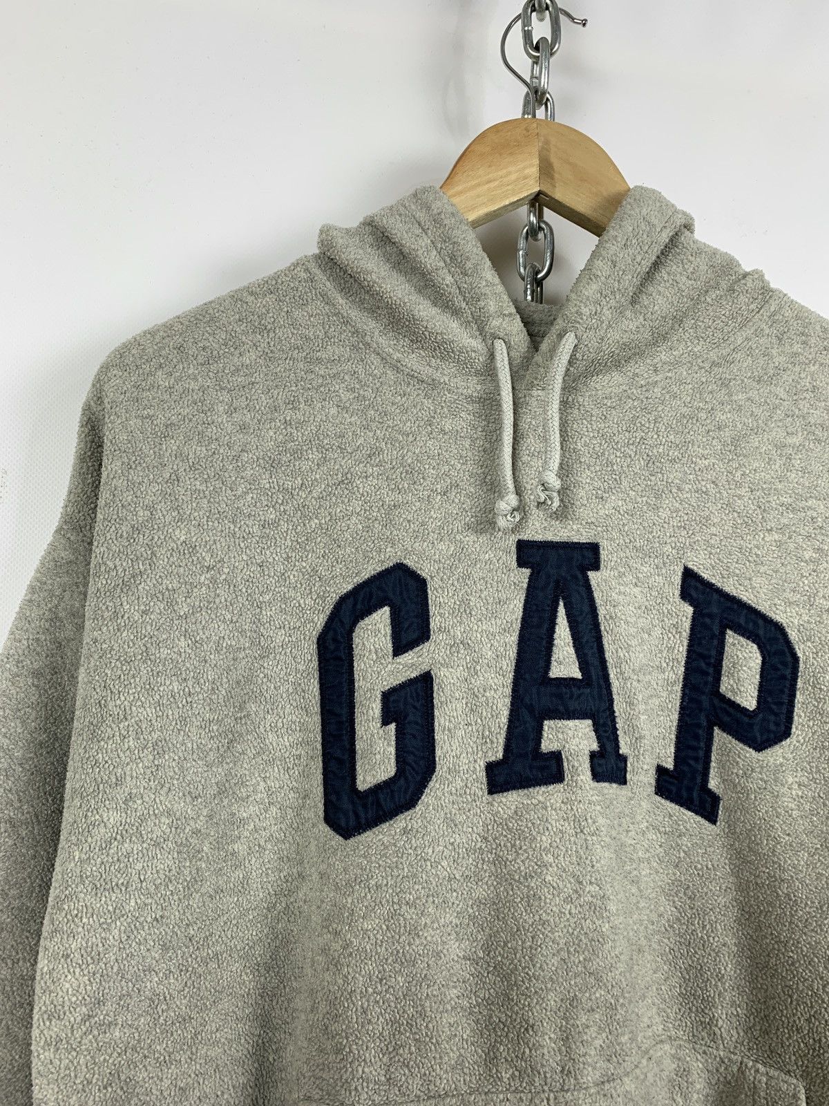 Gap Vintage GAP Oversized Big Logo Fleece Hoodie Made In Korea Size US S / EU 44-46 / 1 - 7 Thumbnail