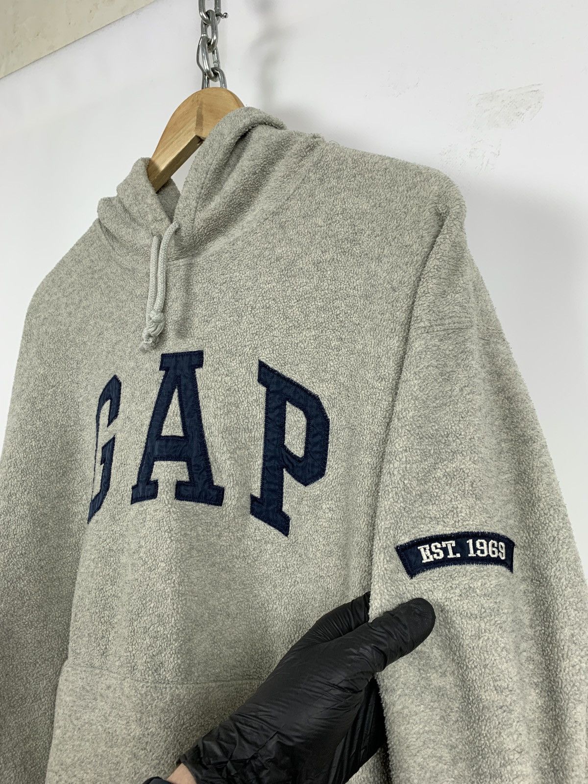 Gap Vintage GAP Oversized Big Logo Fleece Hoodie Made In Korea Size US S / EU 44-46 / 1 - 2 Thumbnail