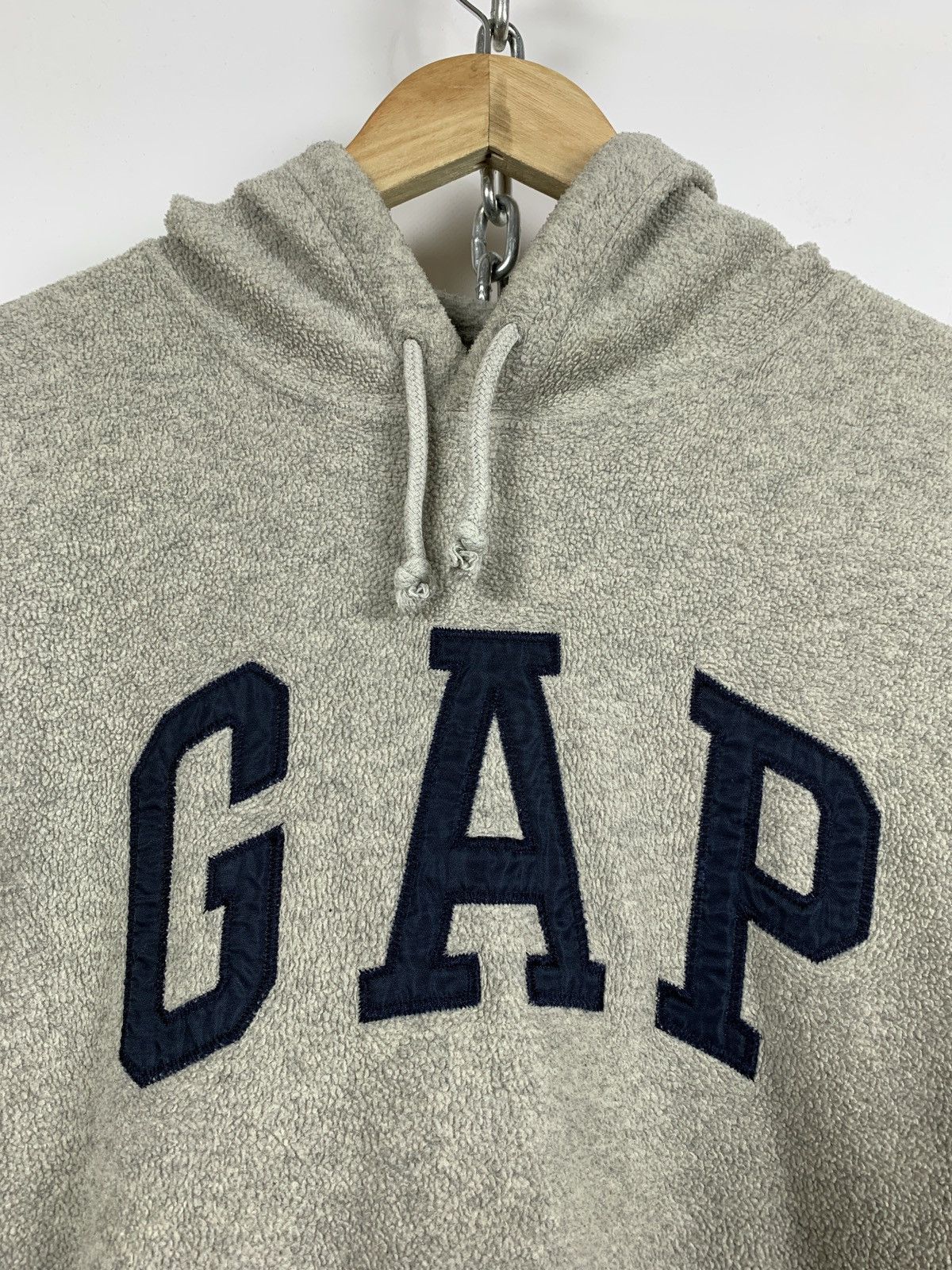 Gap Vintage GAP Oversized Big Logo Fleece Hoodie Made In Korea Size US S / EU 44-46 / 1 - 8 Thumbnail