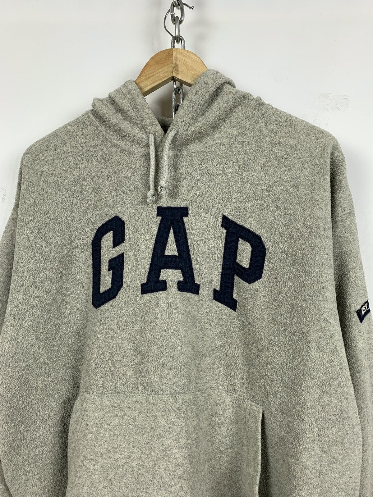 Gap Vintage GAP Oversized Big Logo Fleece Hoodie Made In Korea Size US S / EU 44-46 / 1 - 5 Thumbnail