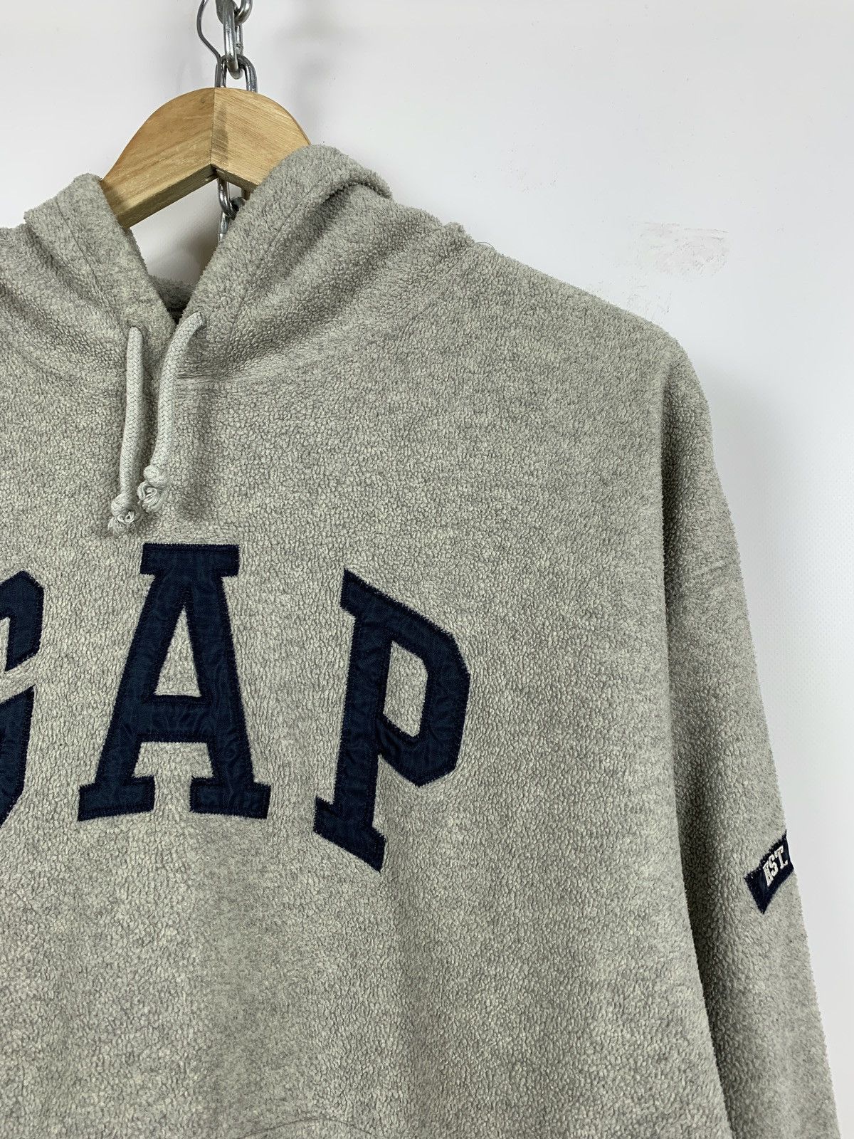 Gap Vintage GAP Oversized Big Logo Fleece Hoodie Made In Korea Size US S / EU 44-46 / 1 - 6 Thumbnail