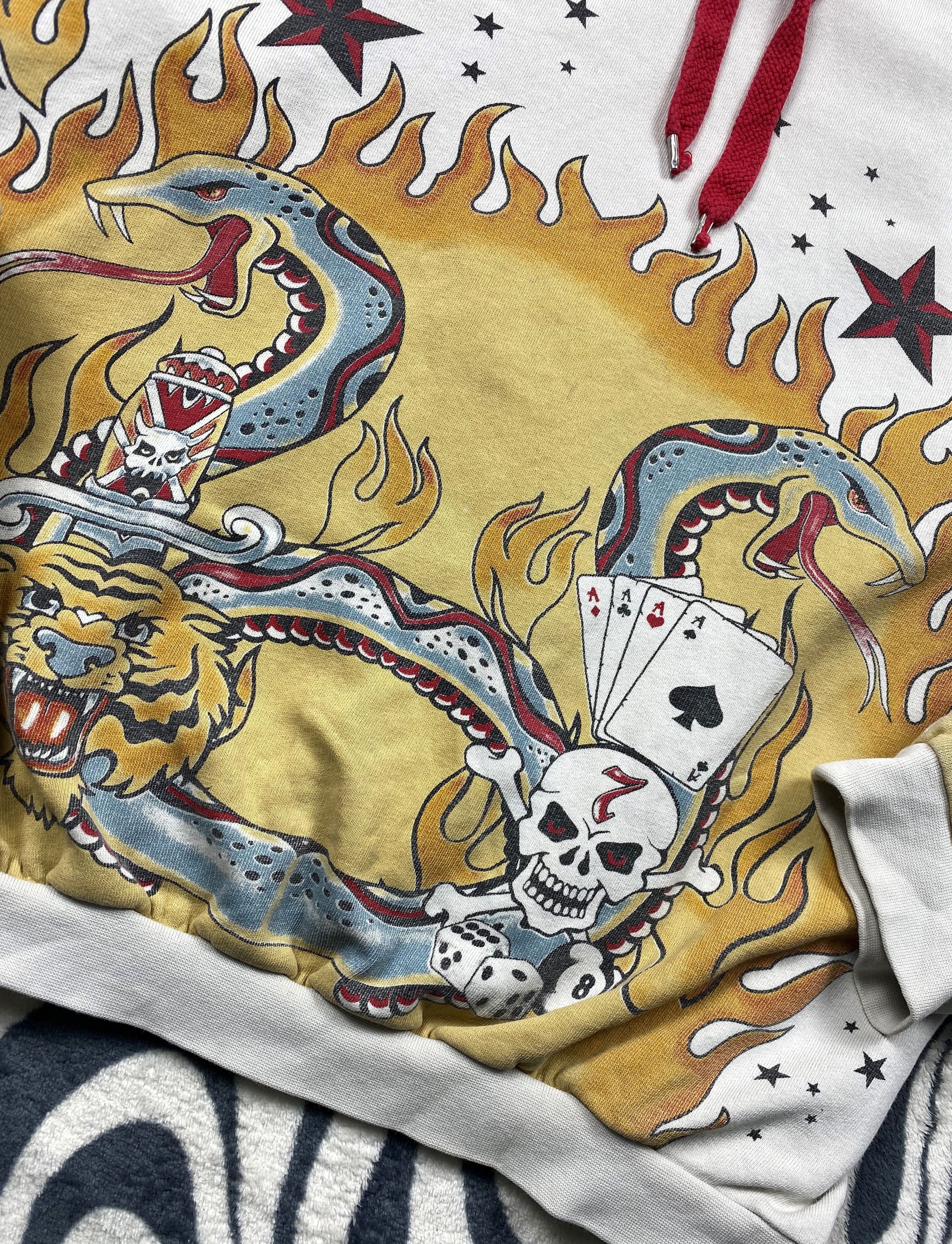 Seditionaries Vintage Mens Oversized Hoodie Ed Hardy Style Size US L / EU 52-54 / 3 - 4 Thumbnail