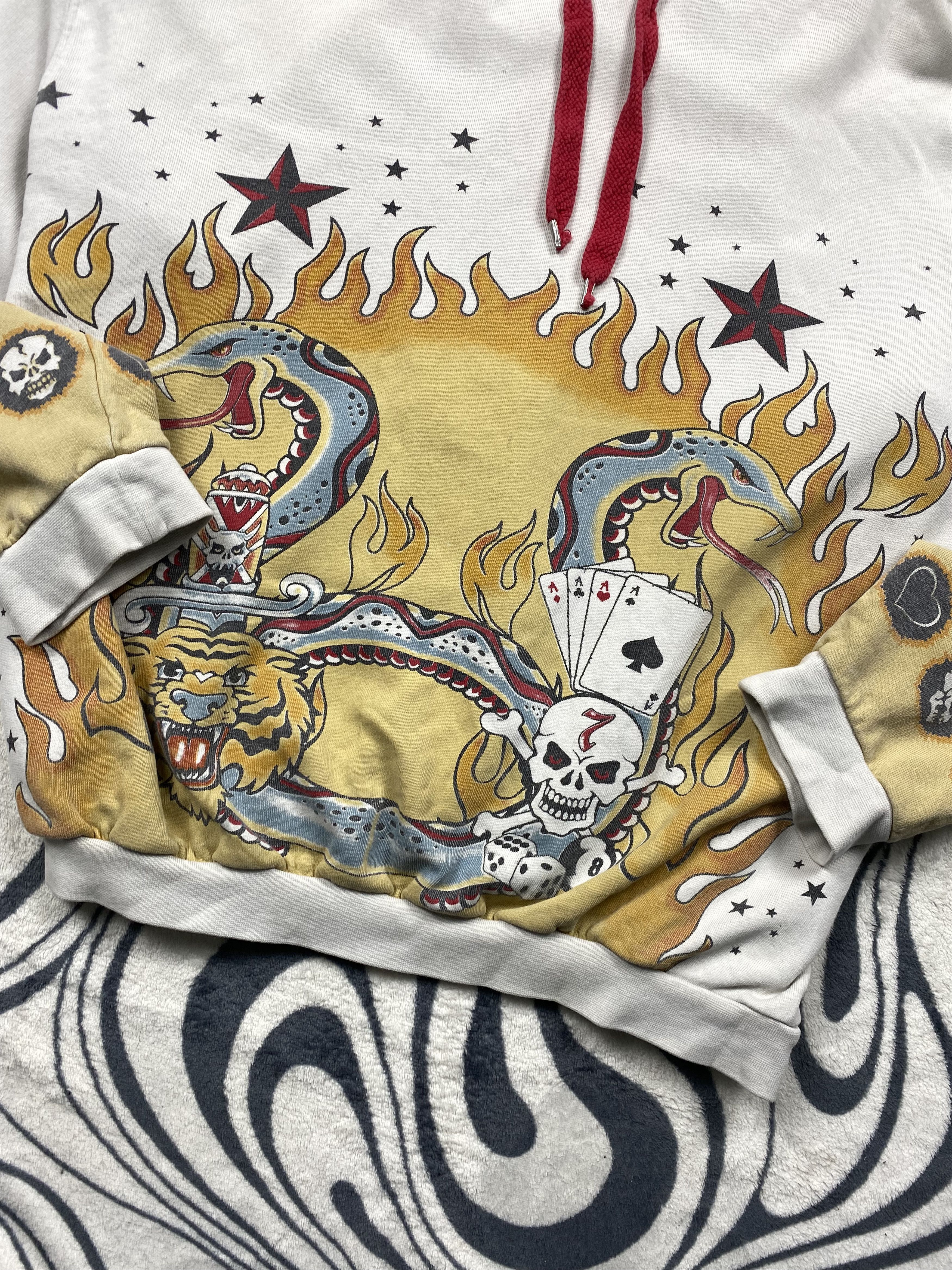 Seditionaries Vintage Mens Oversized Hoodie Ed Hardy Style Size US L / EU 52-54 / 3 - 3 Thumbnail