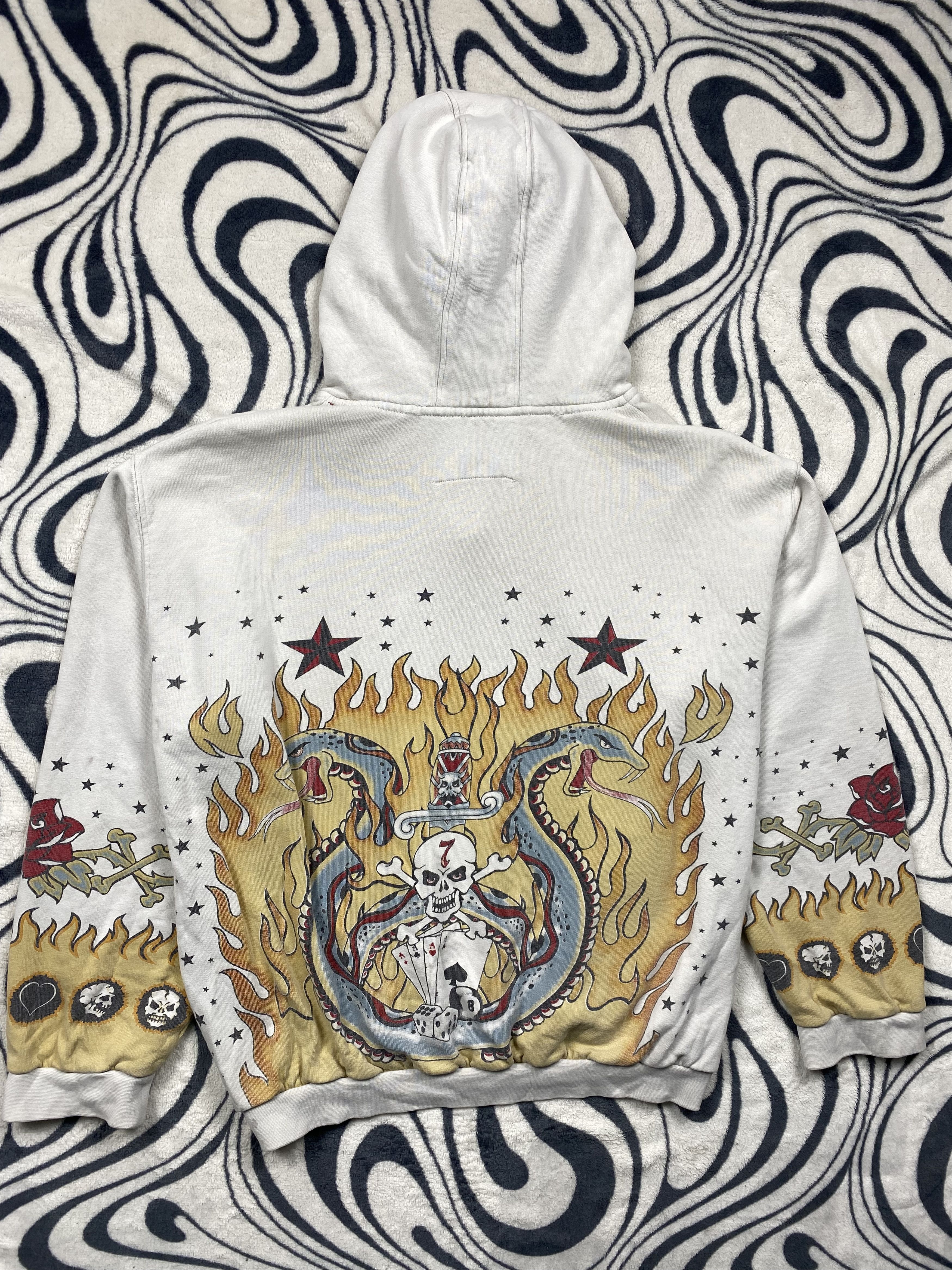 Seditionaries Vintage Mens Oversized Hoodie Ed Hardy Style Size US L / EU 52-54 / 3 - 7 Thumbnail