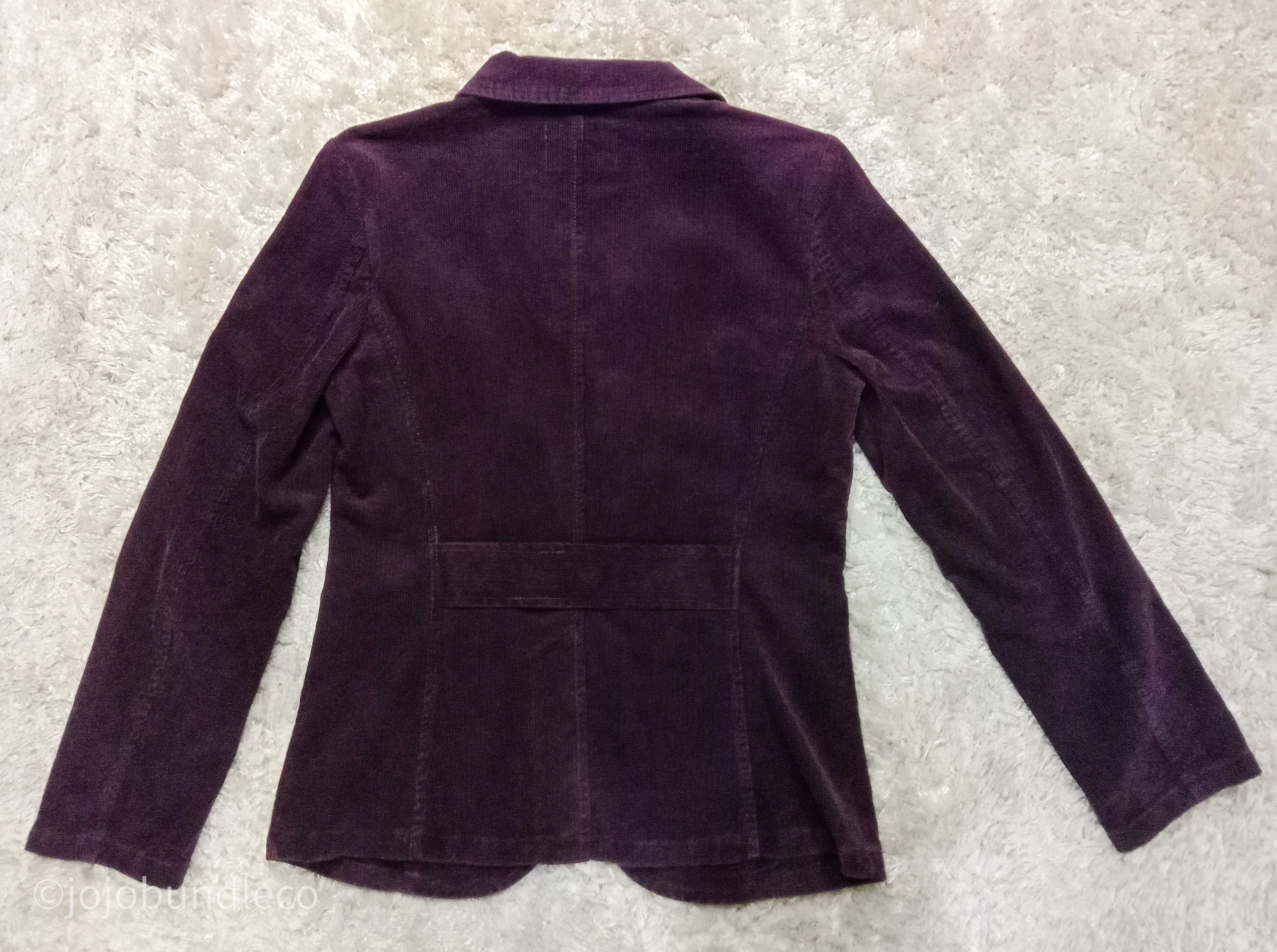CABANE de ZUCCa Zucca Dark Purple Corduroy Blazer Size S / US 4 / IT 40 - 4 Thumbnail