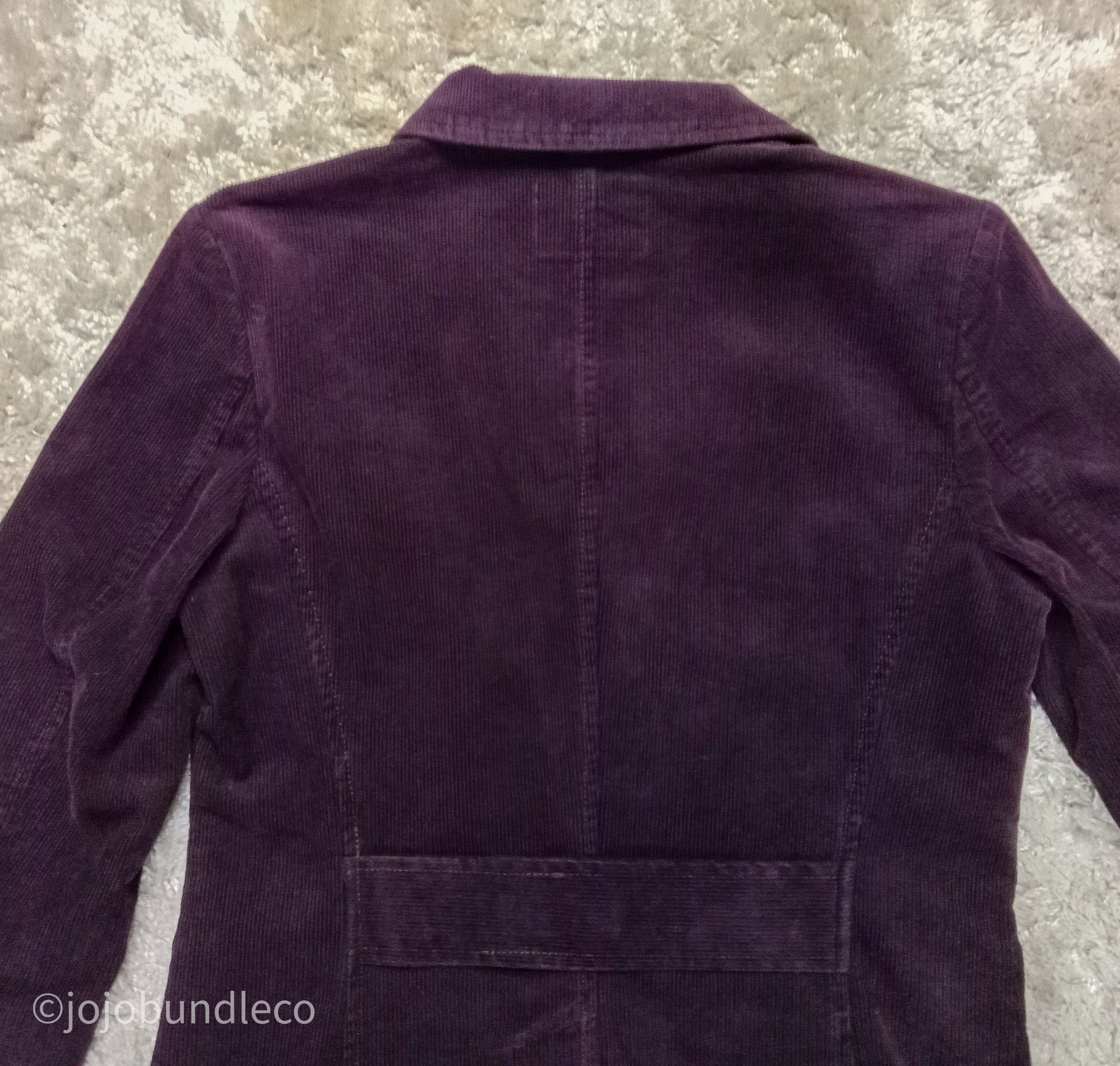CABANE de ZUCCa Zucca Dark Purple Corduroy Blazer Size S / US 4 / IT 40 - 5 Thumbnail
