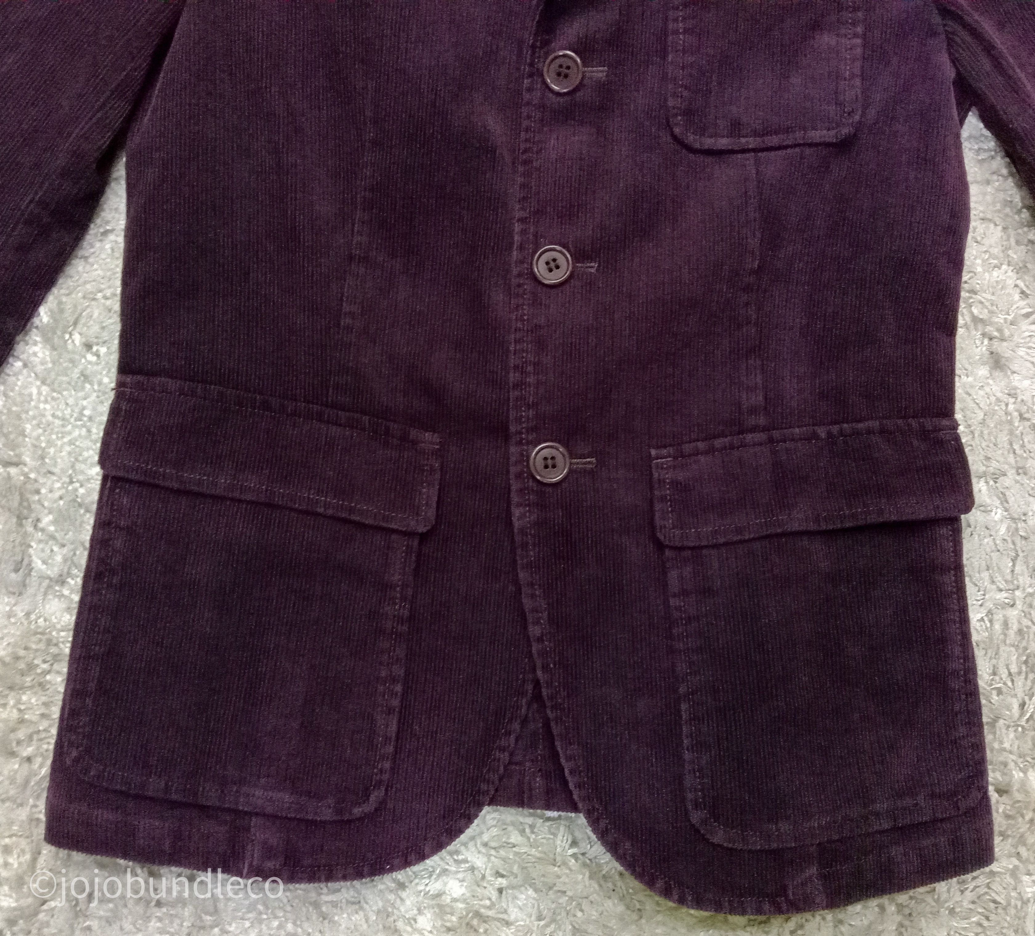 CABANE de ZUCCa Zucca Dark Purple Corduroy Blazer Size S / US 4 / IT 40 - 3 Thumbnail