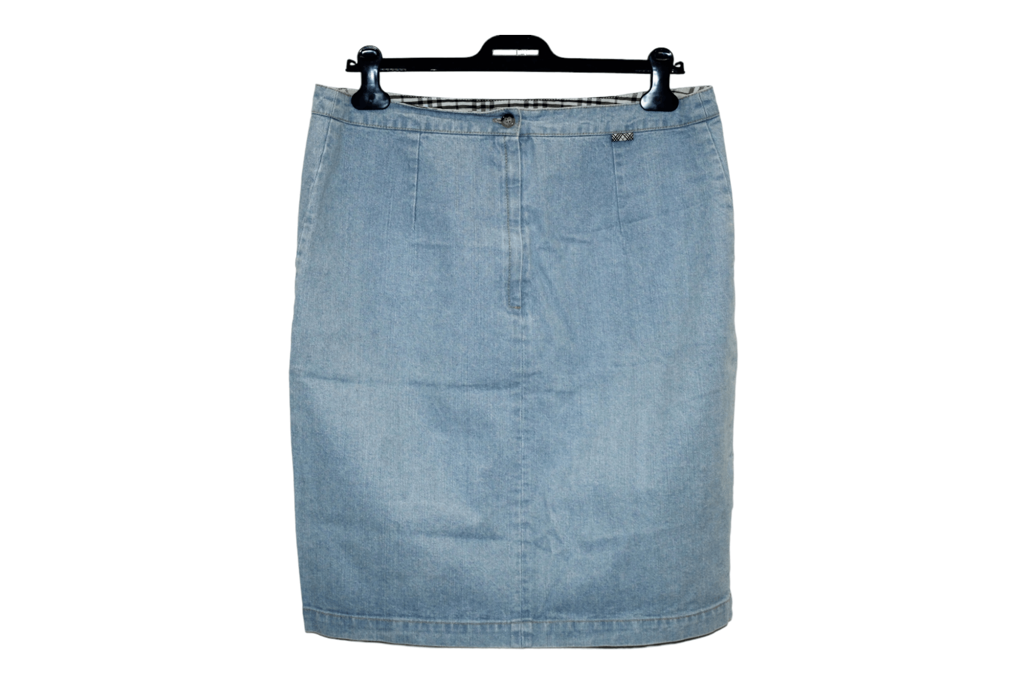 Burberry 💥Burberry London Blue Wash Denim Block Skirt Size 34" / US 12 / IT 48 - 2 Thumbnail