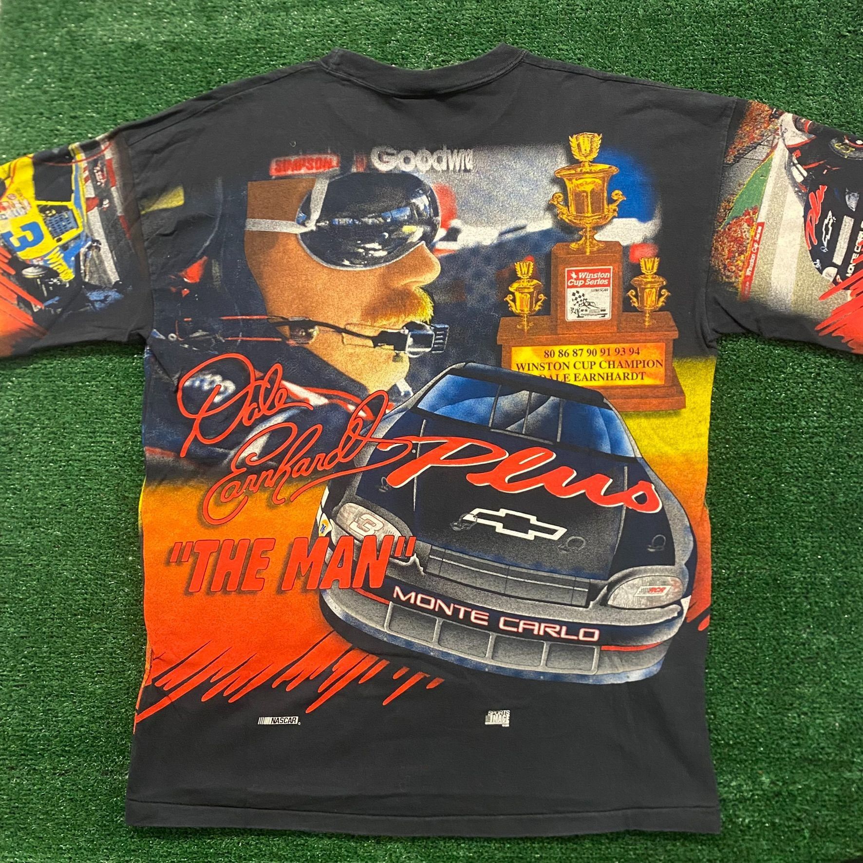 NASCAR Dale Earnhardt Vintage 90s NASCAR Racing AOP T-Shirt Size US L / EU 52-54 / 3 - 5 Thumbnail