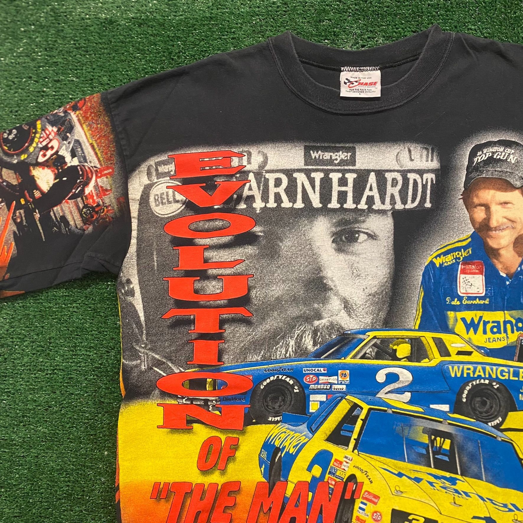 NASCAR Dale Earnhardt Vintage 90s NASCAR Racing AOP T-Shirt Size US L / EU 52-54 / 3 - 2 Thumbnail