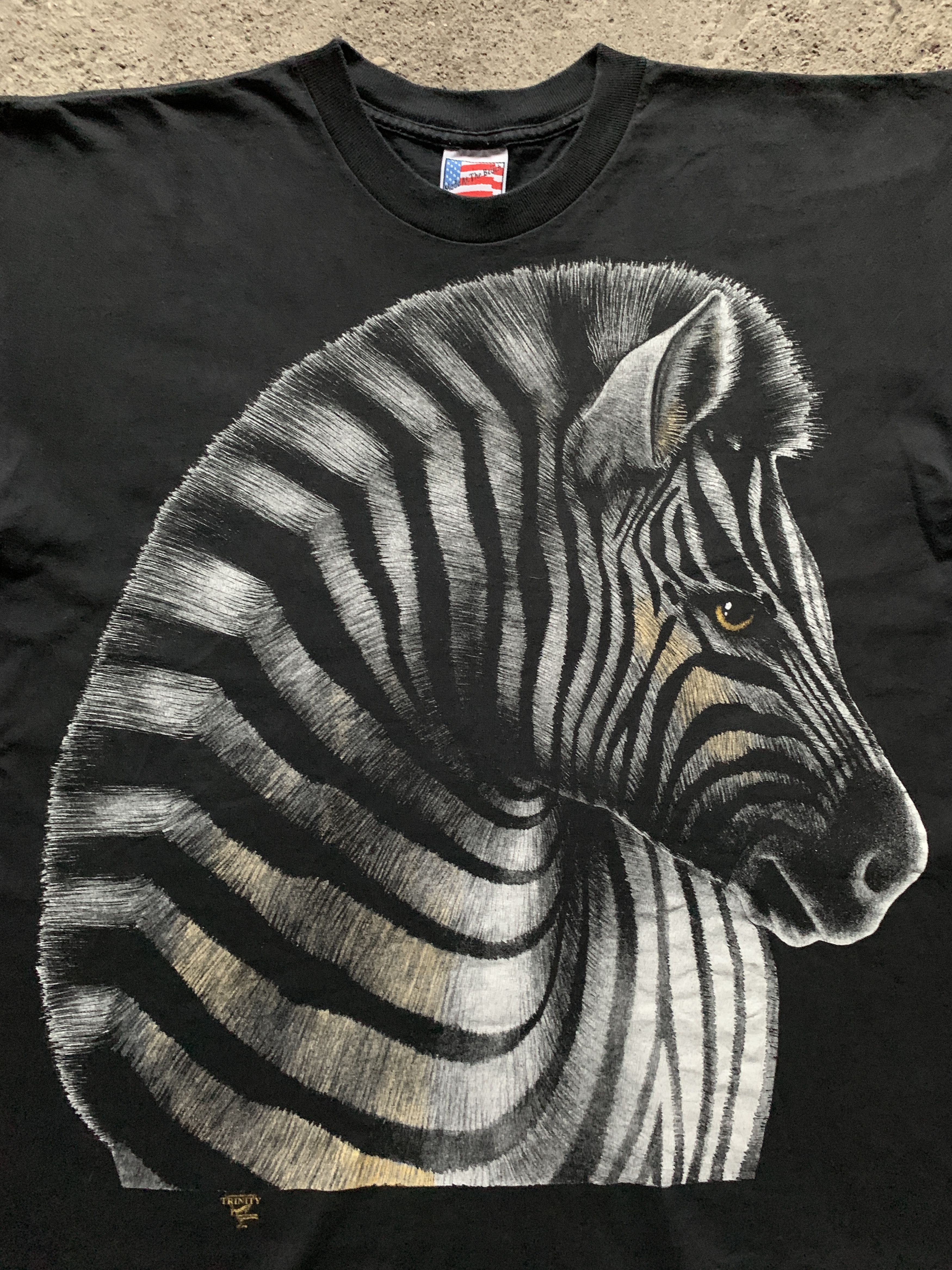 Vintage Vintage Zebra Trinity Products 90's Animal T-shirt Size US XL / EU 56 / 4 - 2 Thumbnail