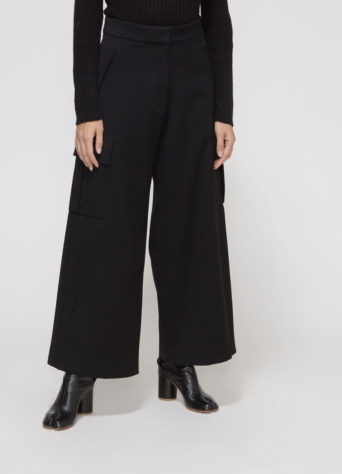 High waist Wide wool pants