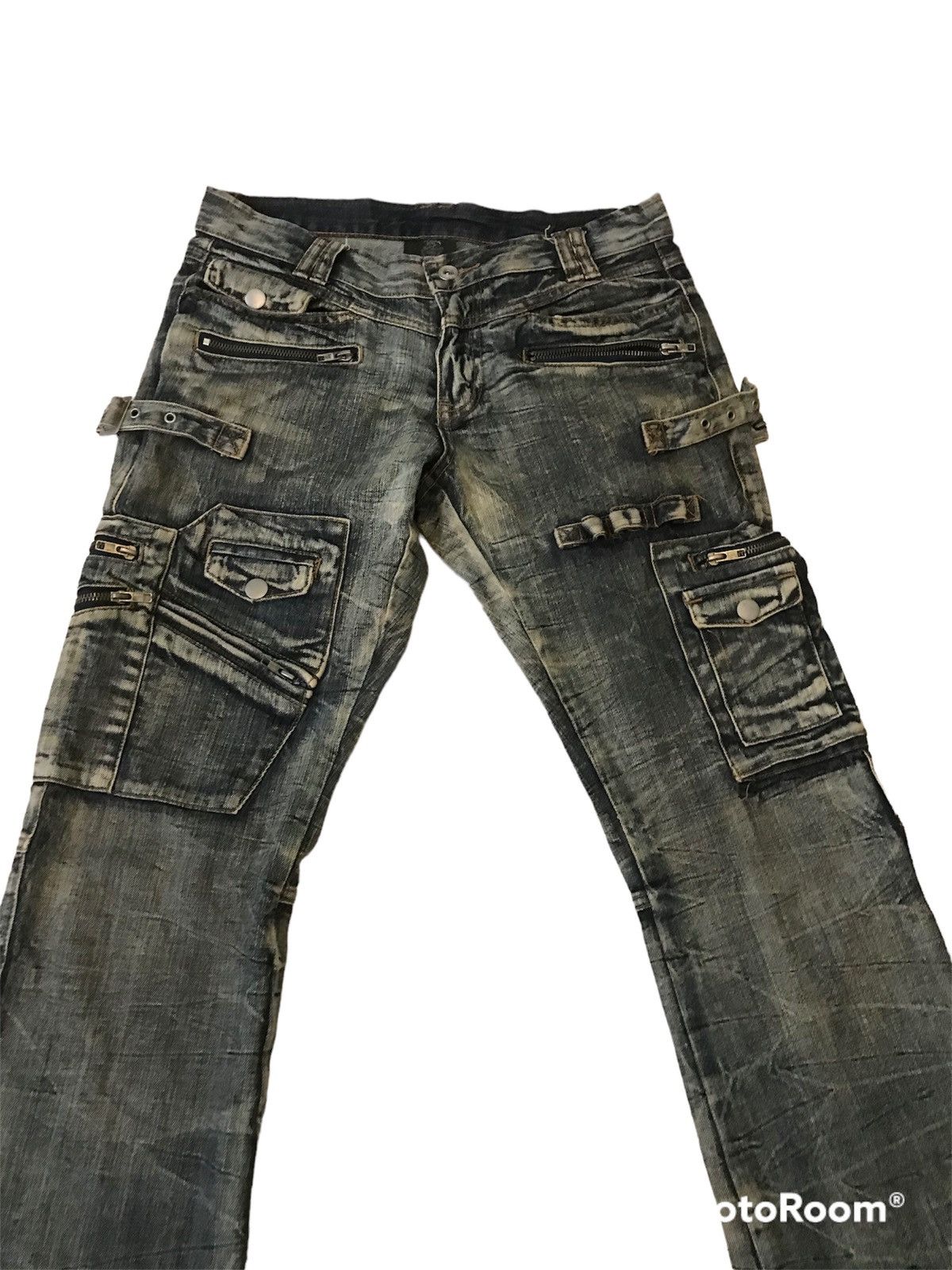 Japanese Brand cargo pant with zip by semantic design bootcut Size US 33 - 2 Thumbnail