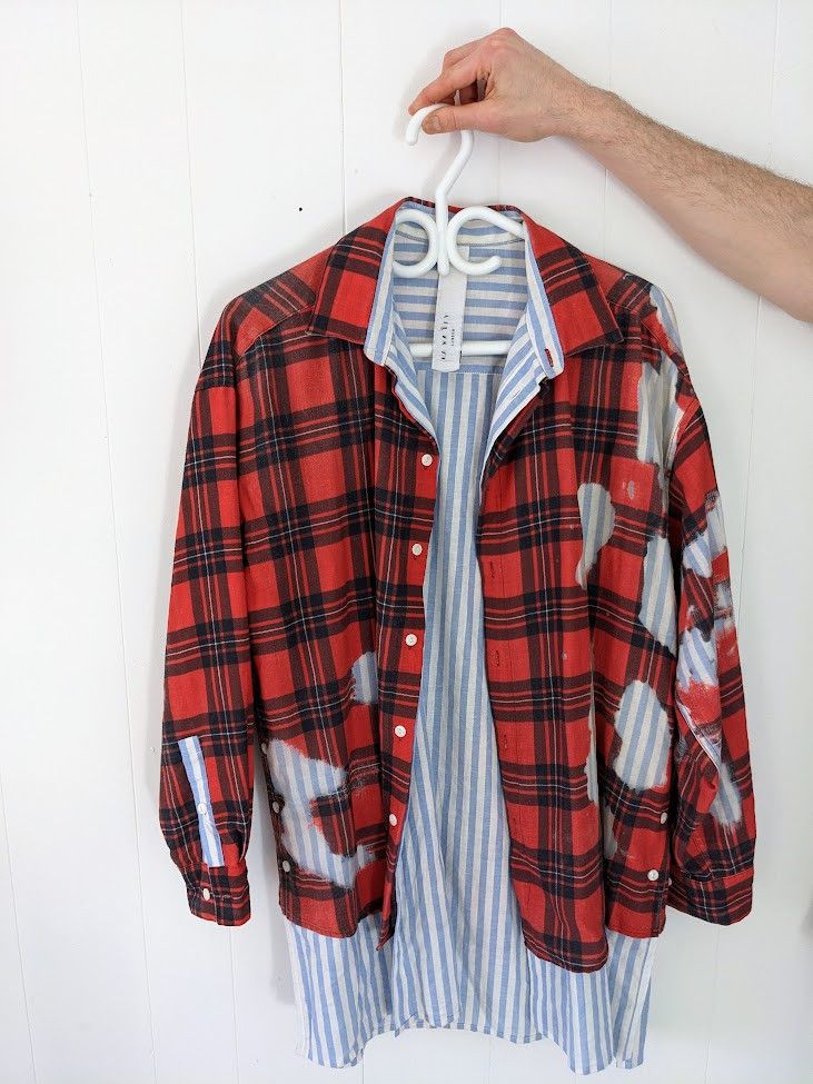 Other KAWAKEY 2020 Devore Two Layer Plaid Button-Down Shirt Size US M / EU 48-50 / 2 - 1 Thumbnail