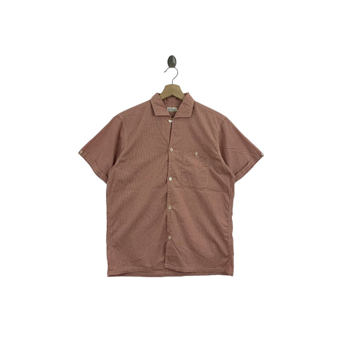 Rare!! WAREHOUSE CO small Checkered short sleeve button up